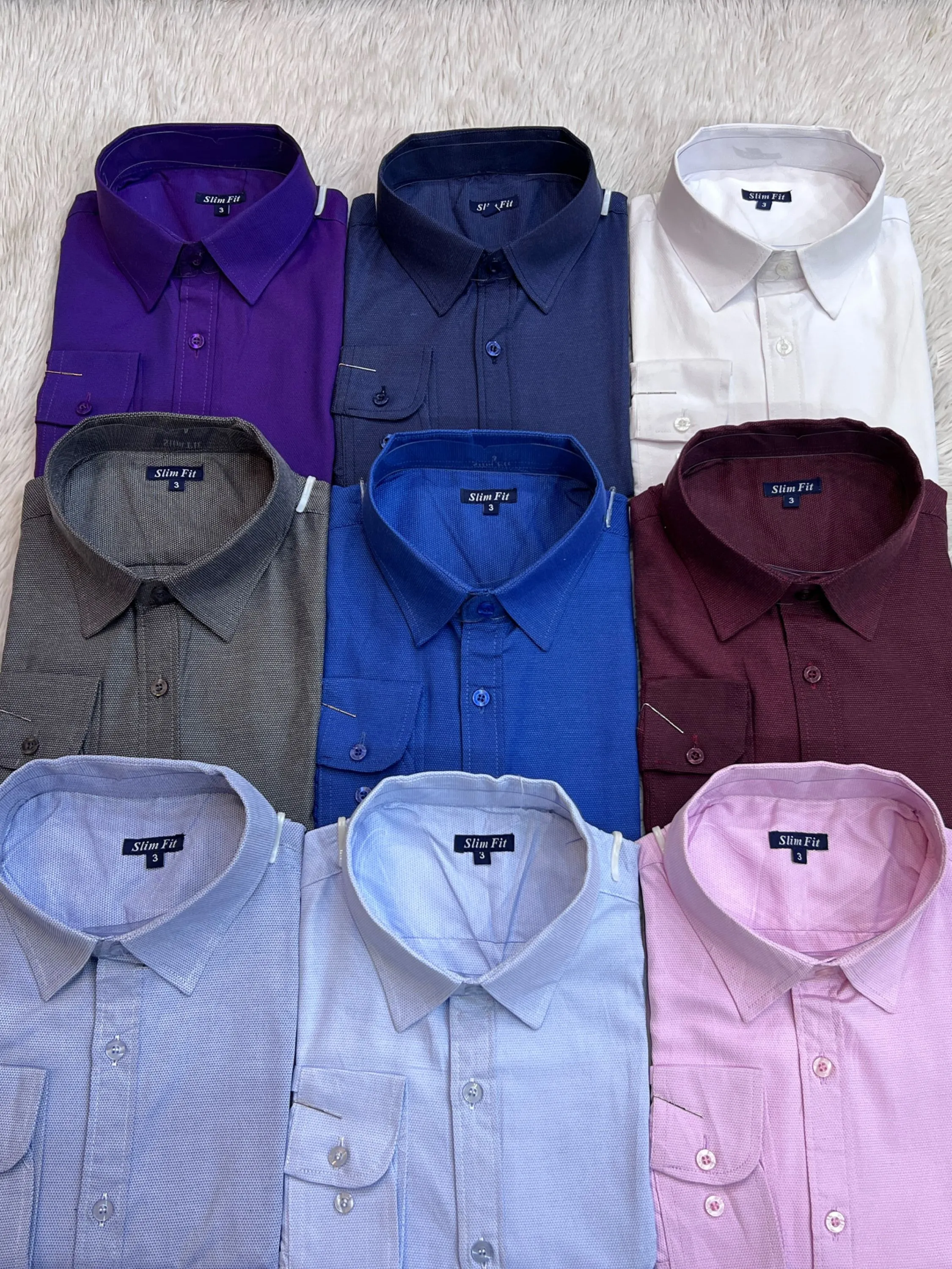 Camisa Social Masculina 3D Listra com Bolinha Slim Fit Manga Longa Sem Bolso Feito na China Tecido tipo algodão- Estersocial