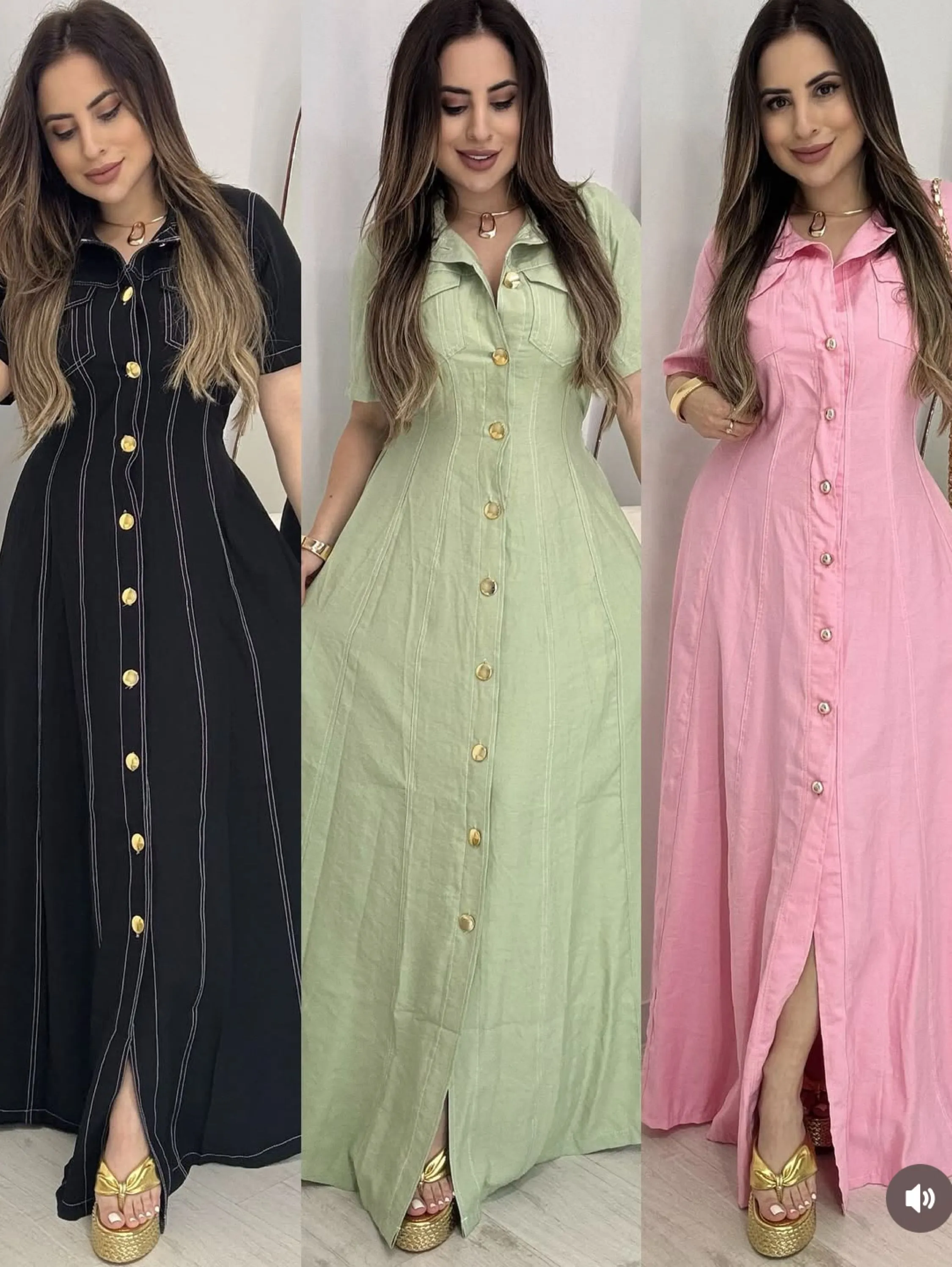 Vestido Longo tendência primavera verão tecido Marrant