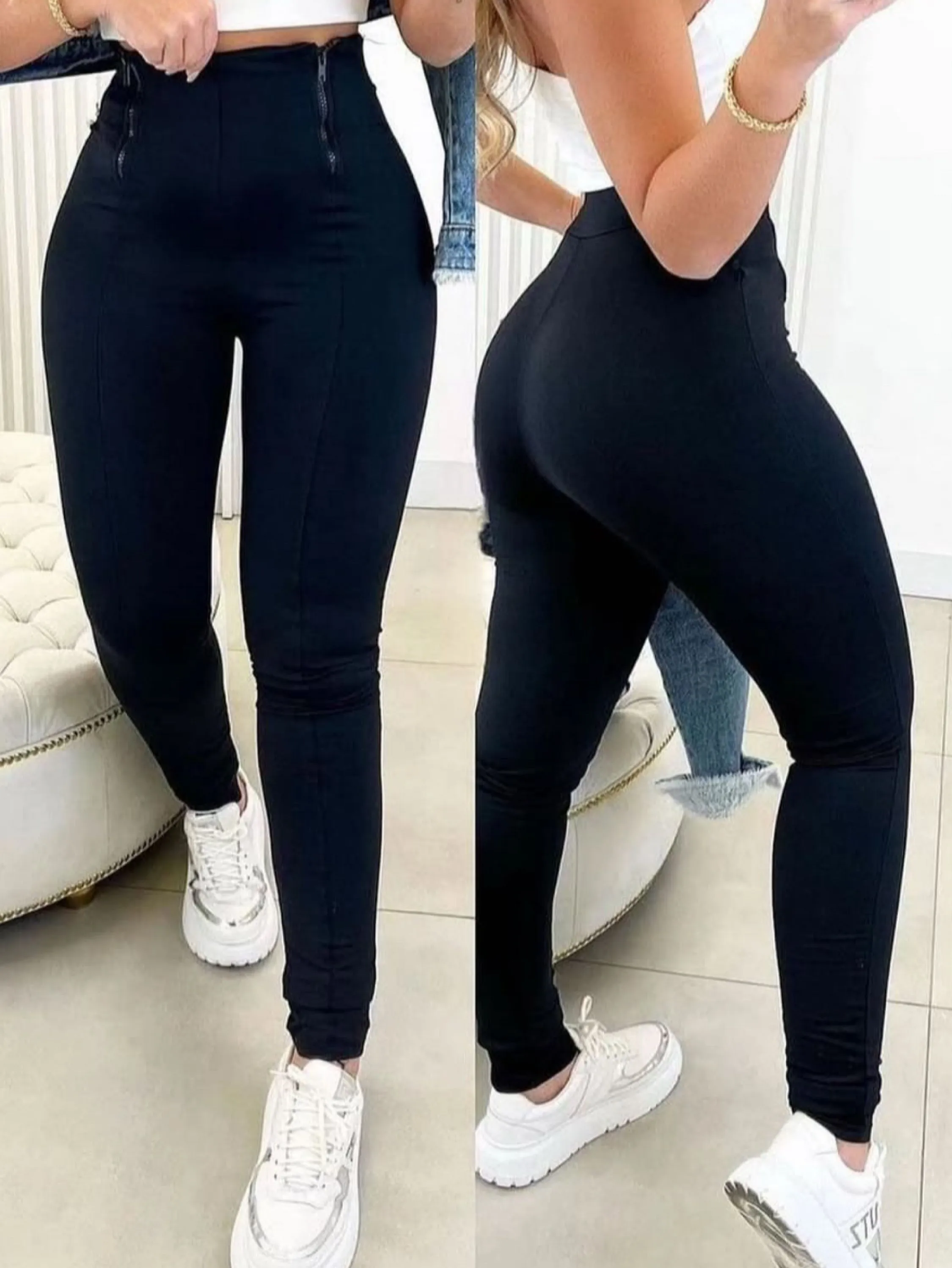 Calça legging Flanelada 2 zíper
