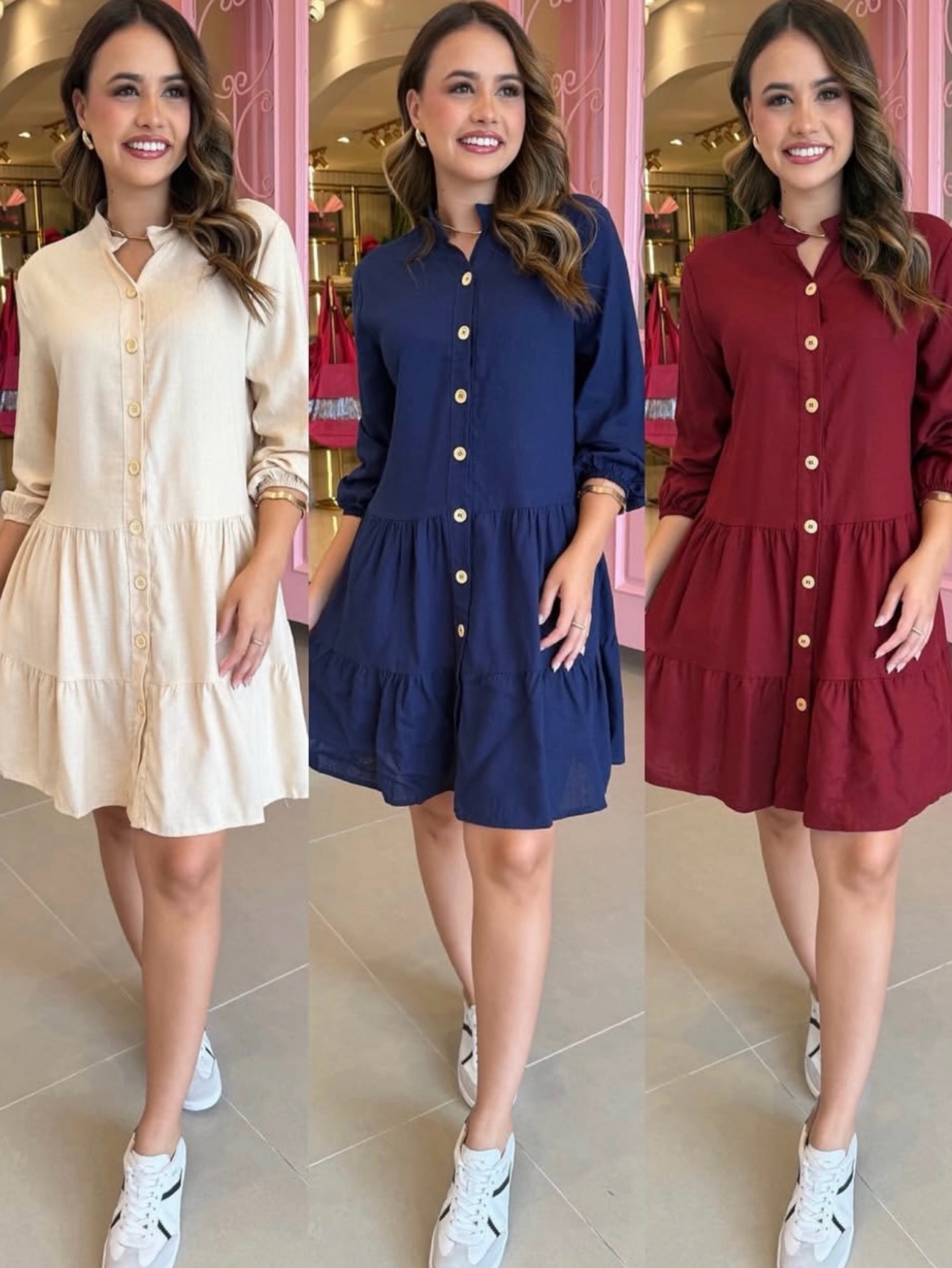 Chamise Linho com Botões