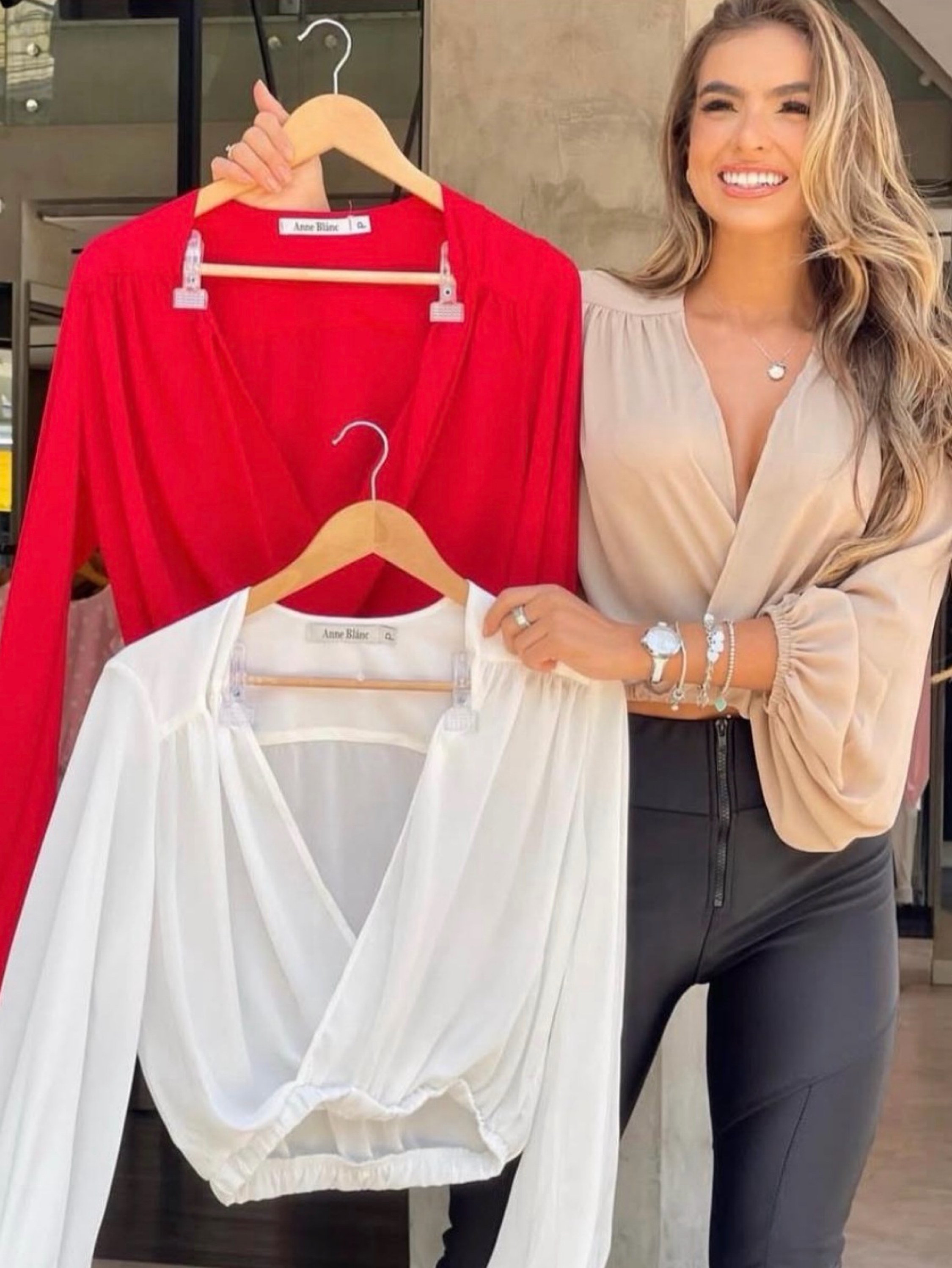 Blusa Transpassada Manga Longa