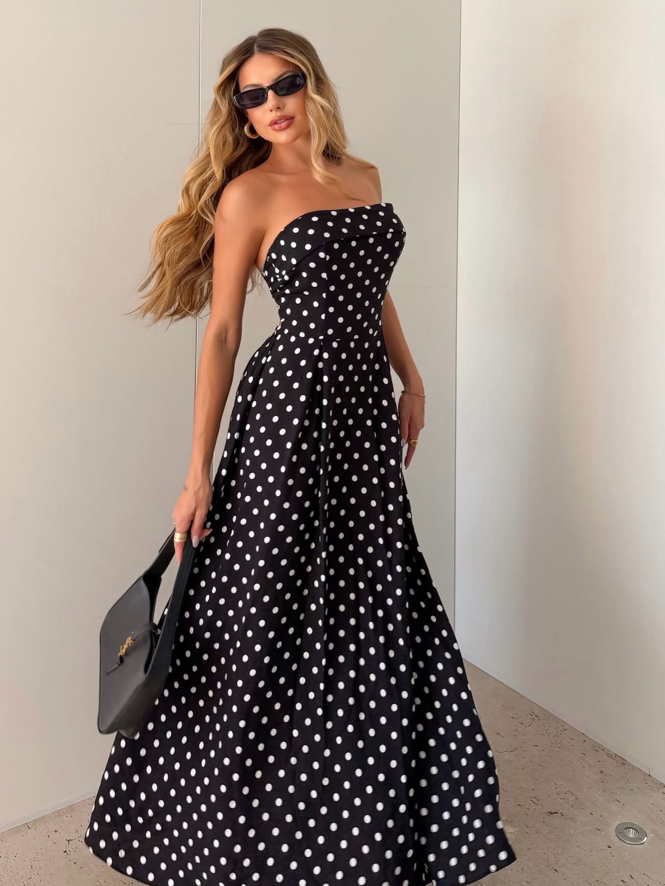 Vestido tomara que caia TENDÊNCIA Coleção Poá
