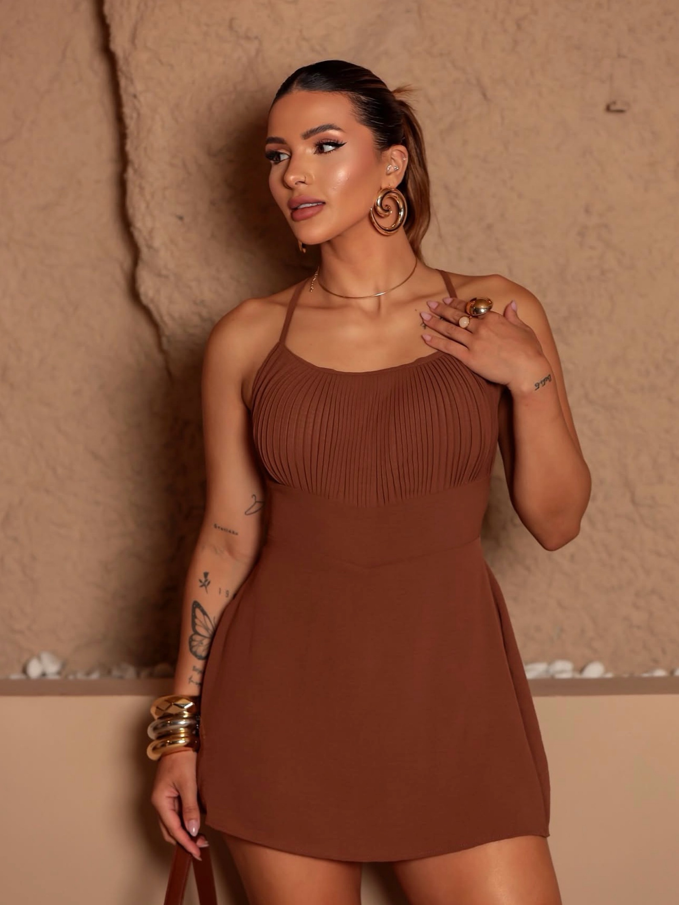 Macaquinho Plissado com bojo Duna