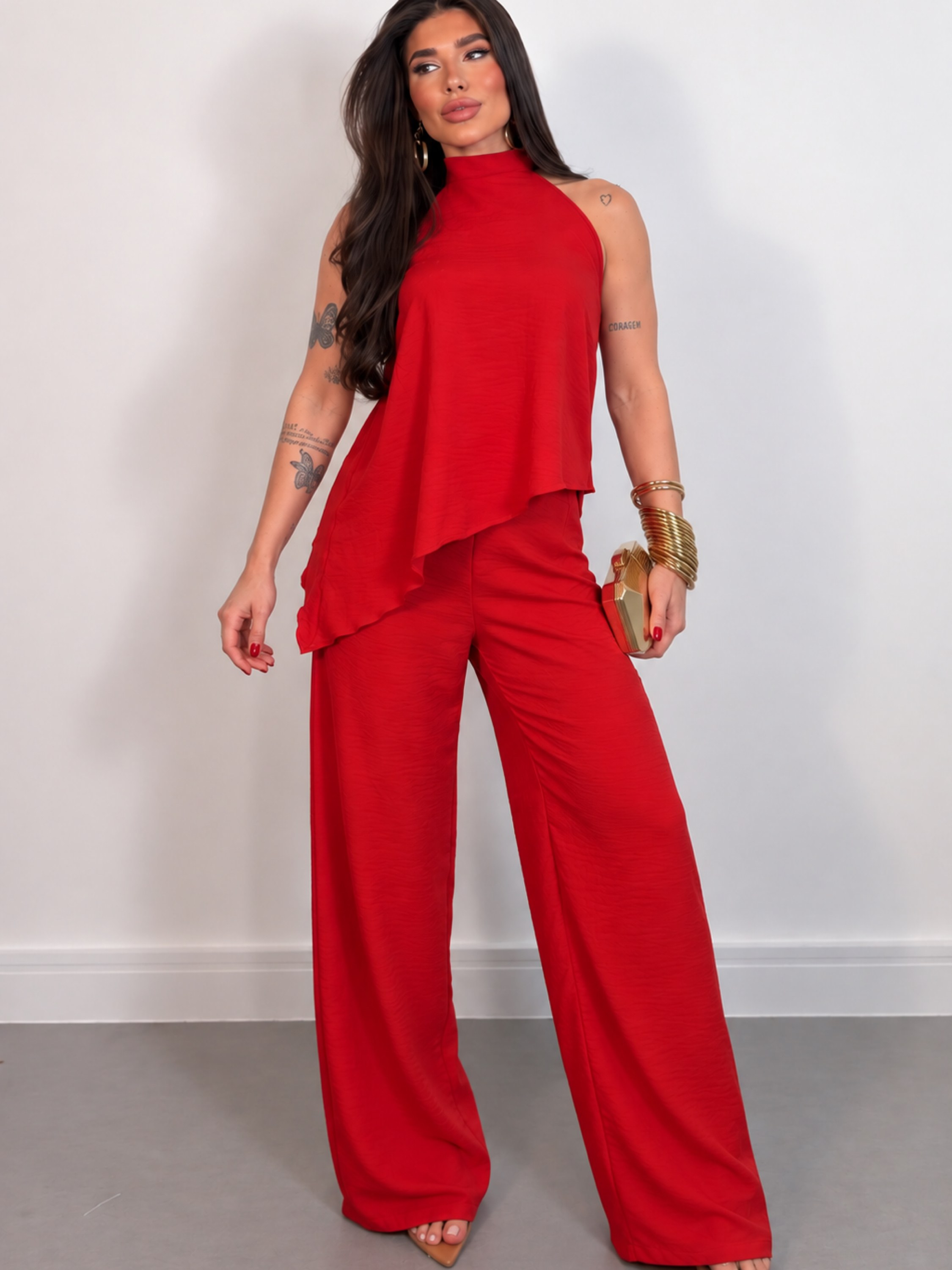 Conjunto Assimétrico blusa + pantalona