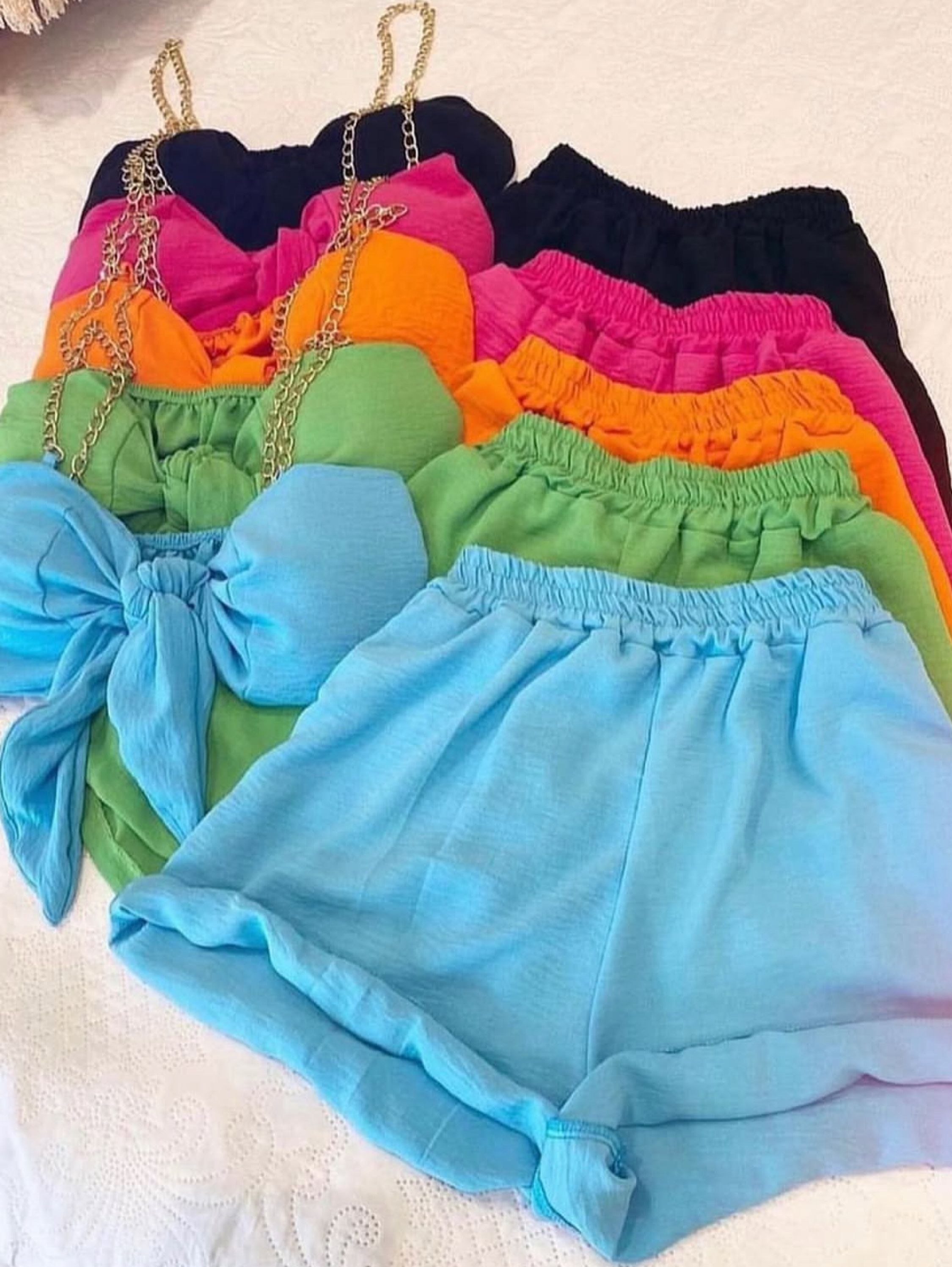 Conjunto Duna Short + Croped corrente com bojo