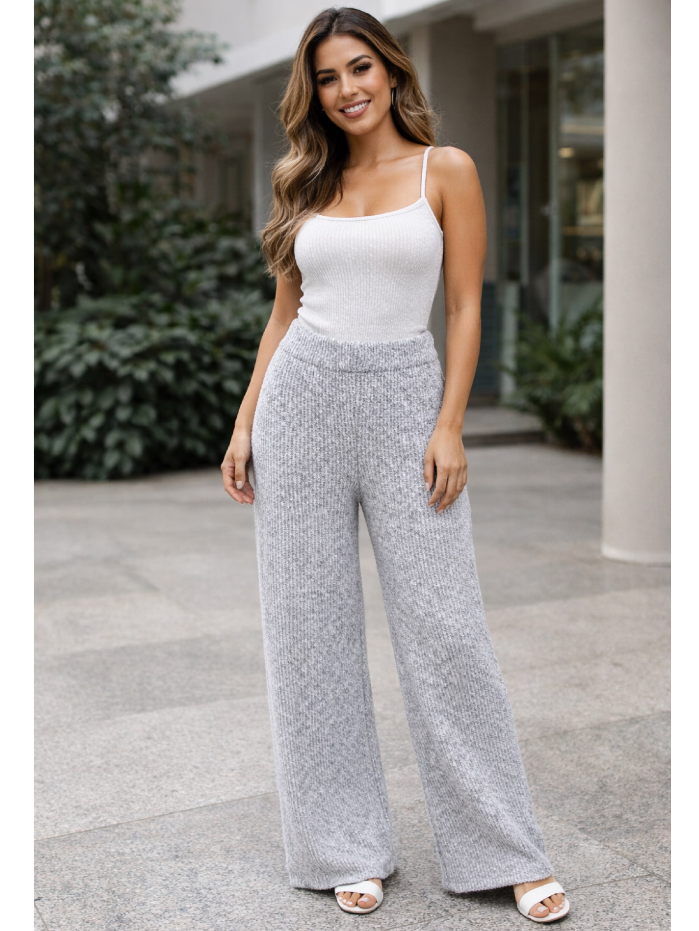 Pantalona Tricô Mousse grosso Conforto