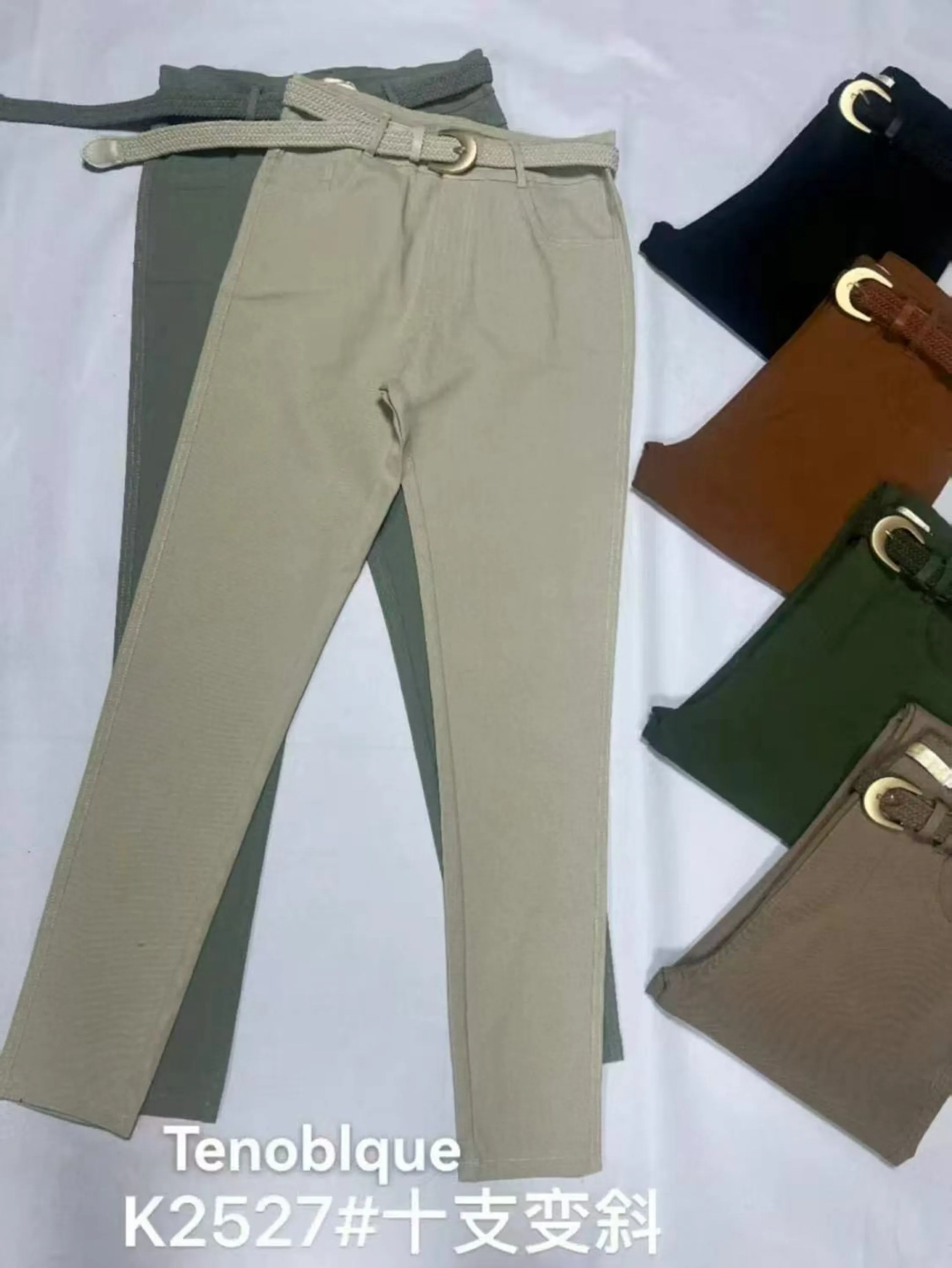 Calça tenoblque elastano com cinto importado look lançamento