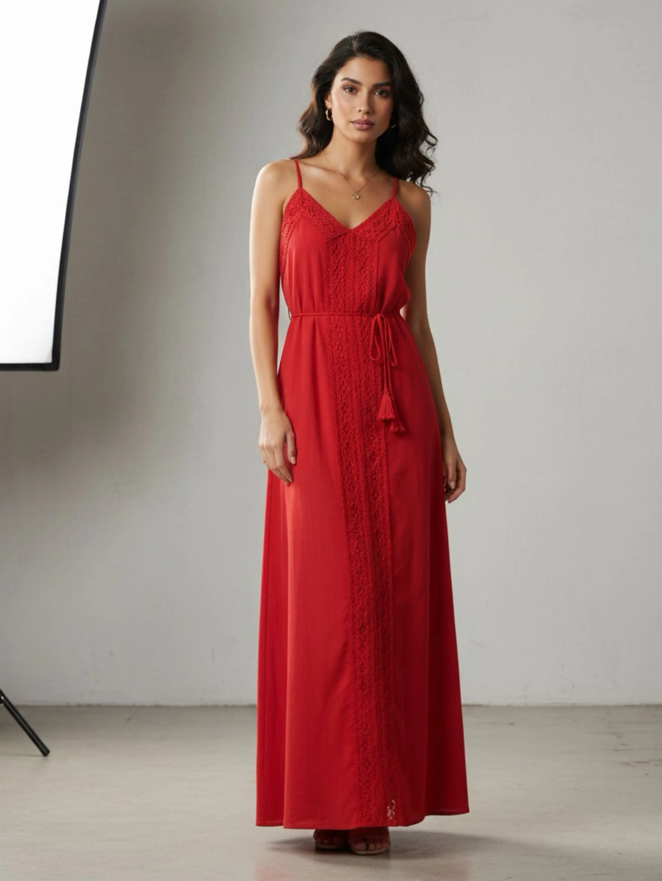 Vestido Longo forrado Boho Chic com Renda Verão