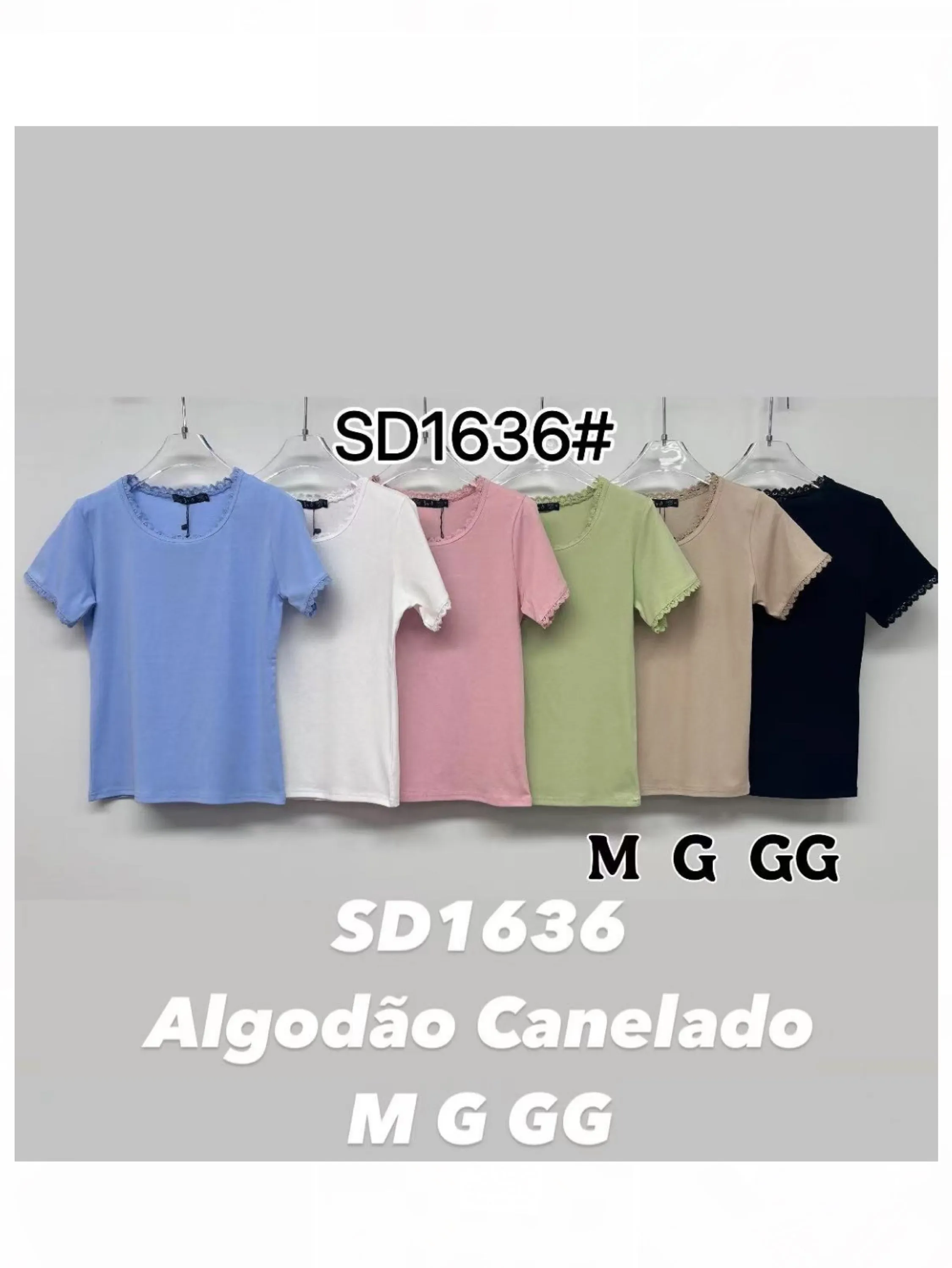 Blusa algodão canelada importado look verão #1636