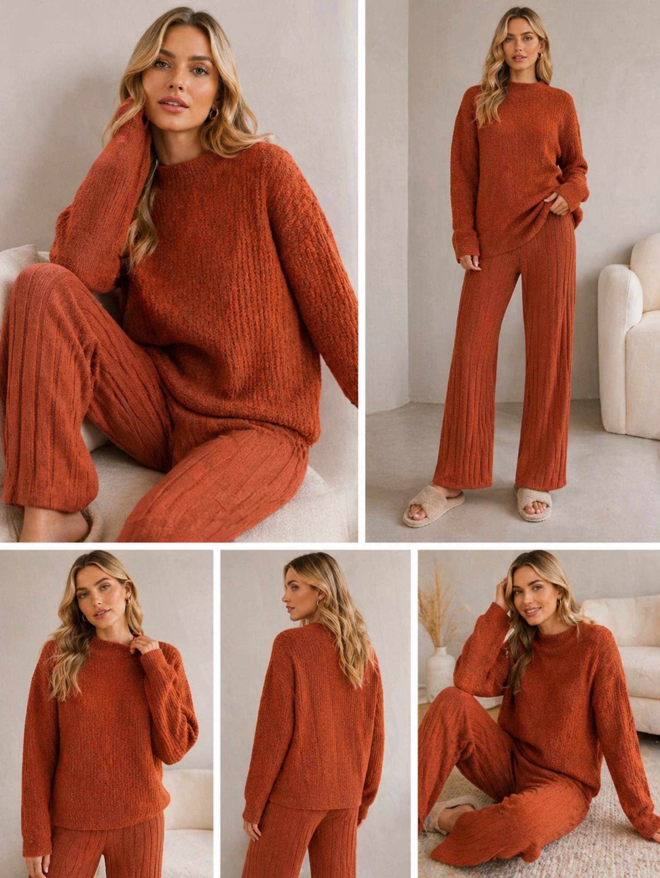 Conjunto Tricô Mousse Feminino Outono/Inverno