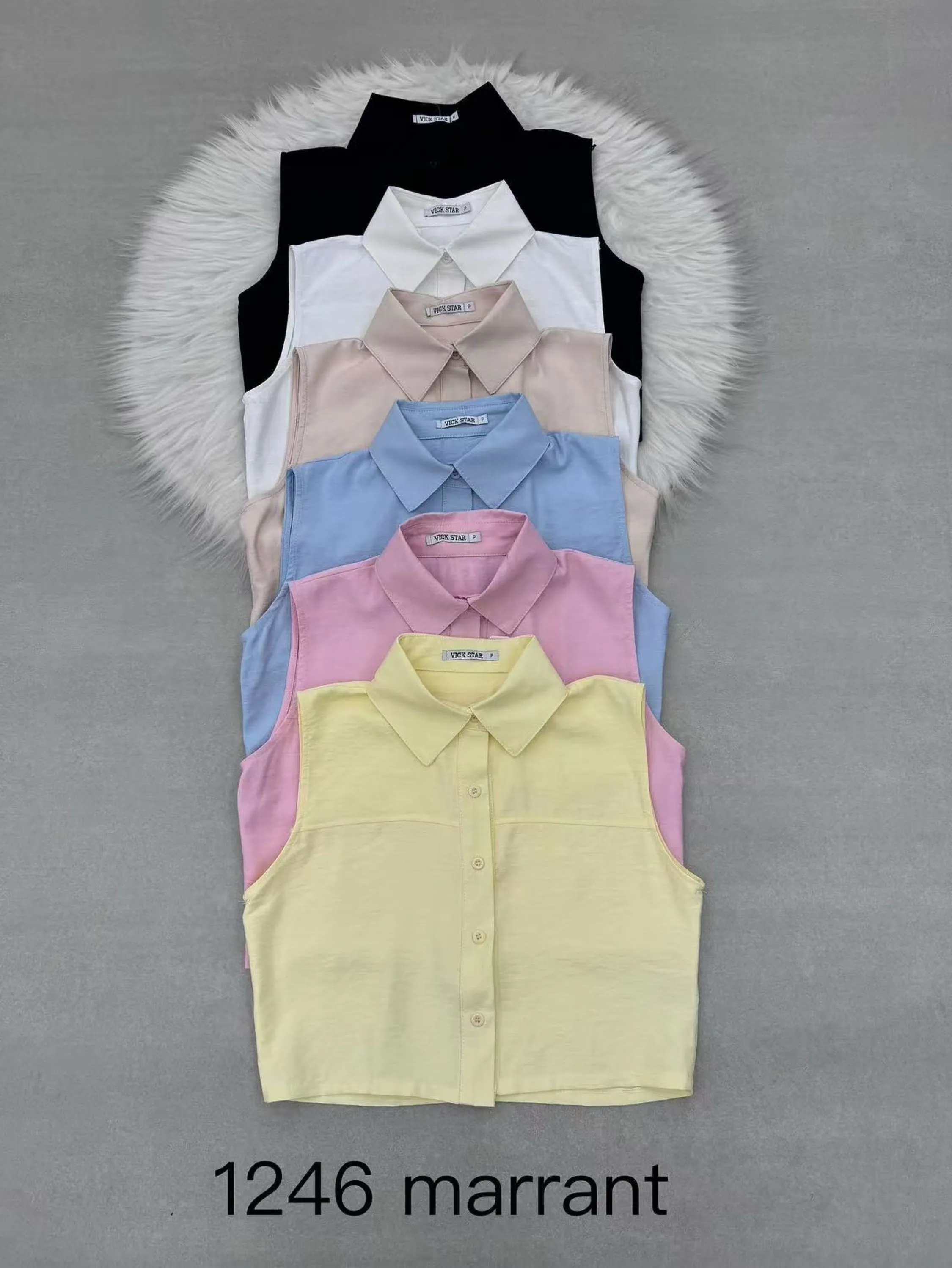 Cropped com gola tecido marrant look verão