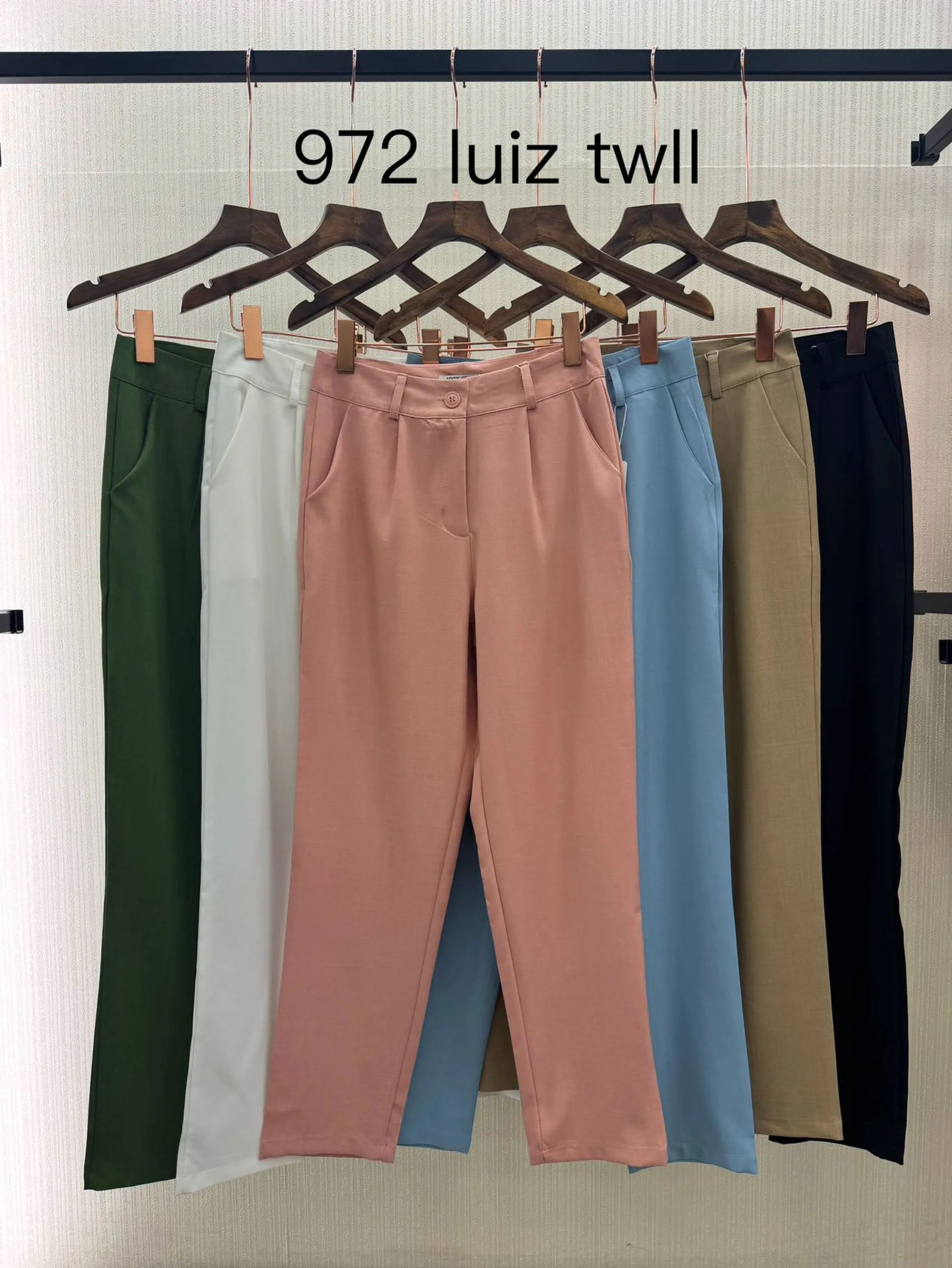 Calça tecido linho sintético look verão lançamento fashion luiz twill