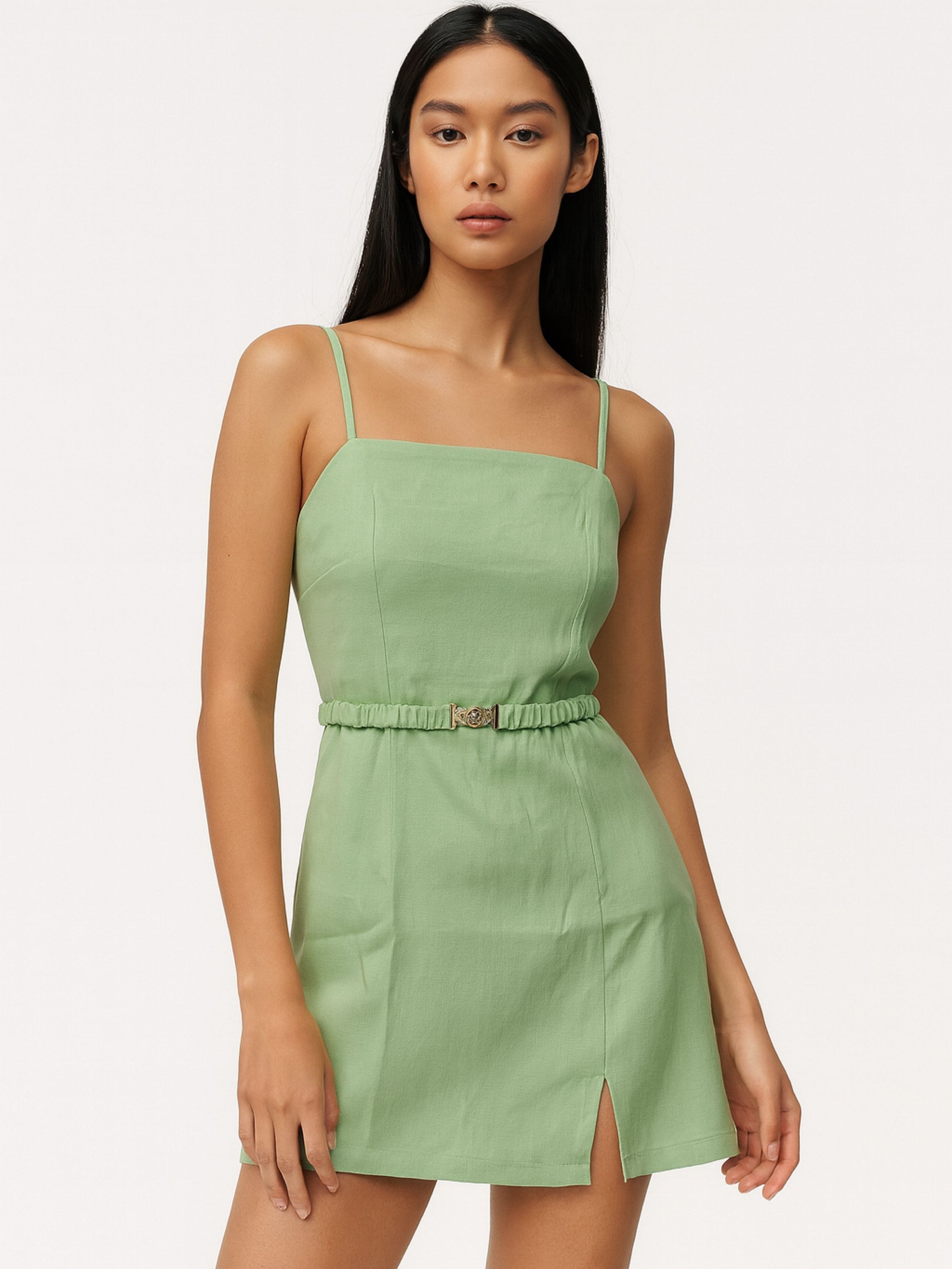 Vestido alcinha tecido marrant look verão