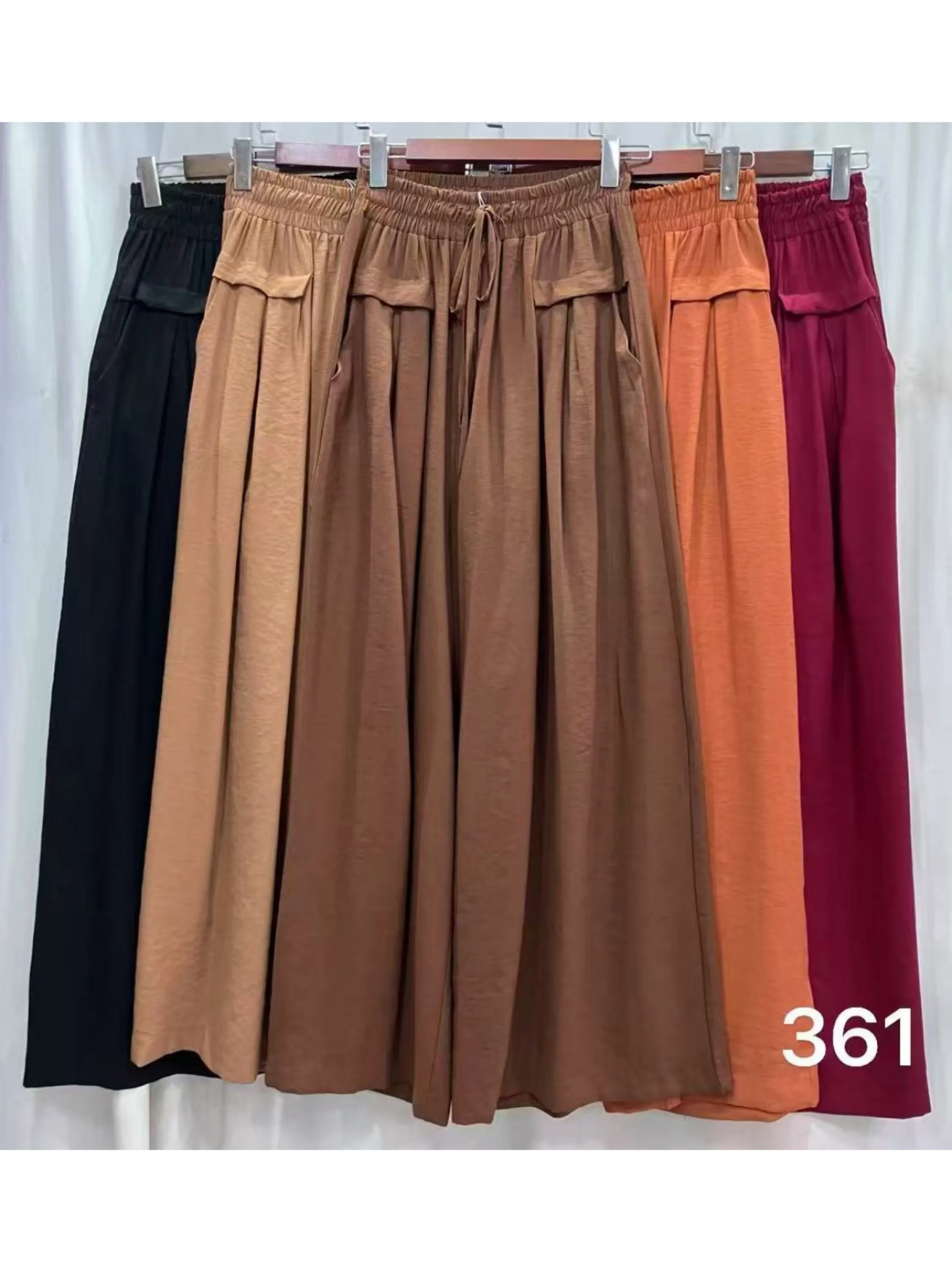 Pantalona liso elástico cintura look verão