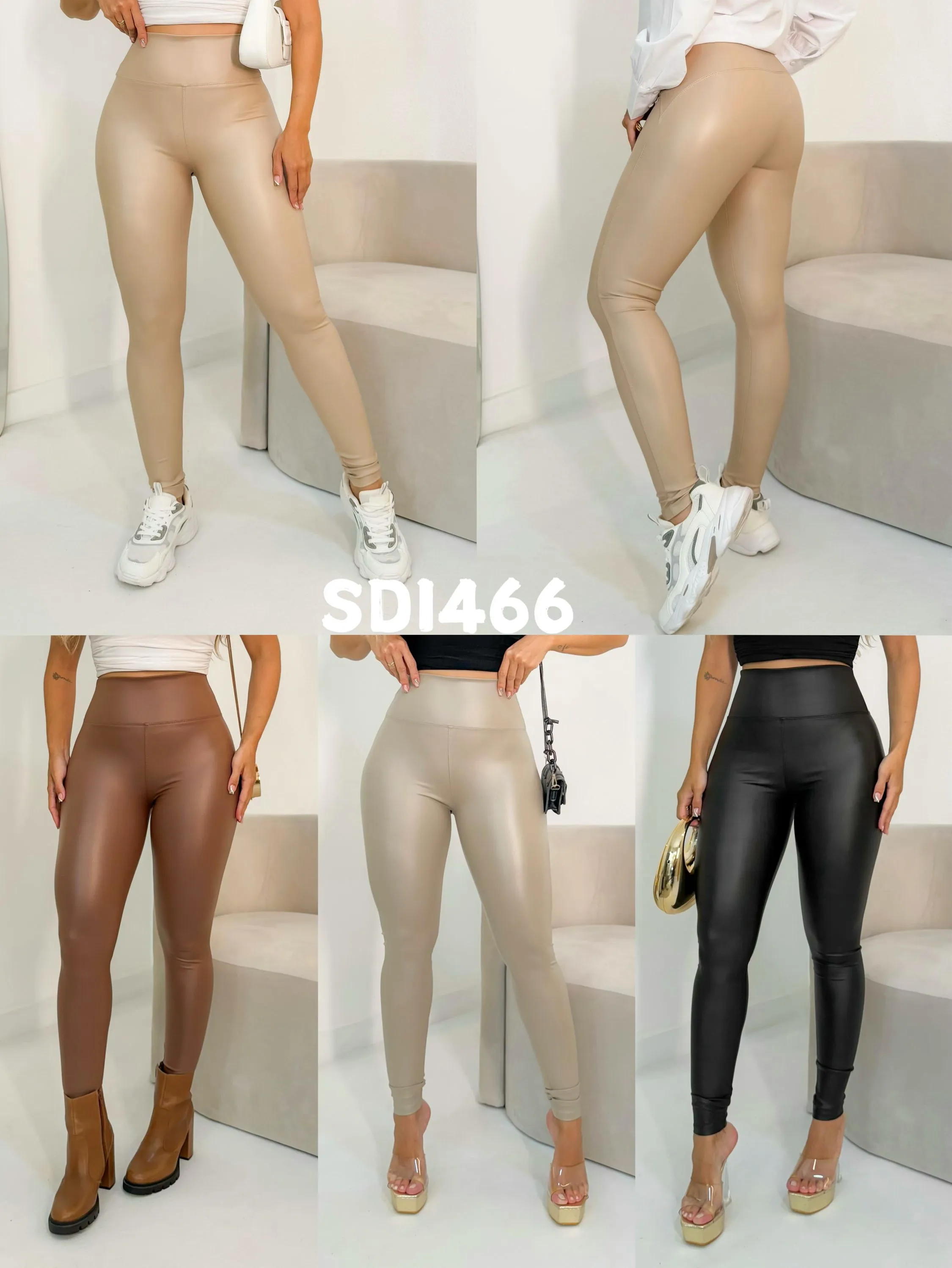 Legging resinada elastano bastante lançamento fashion