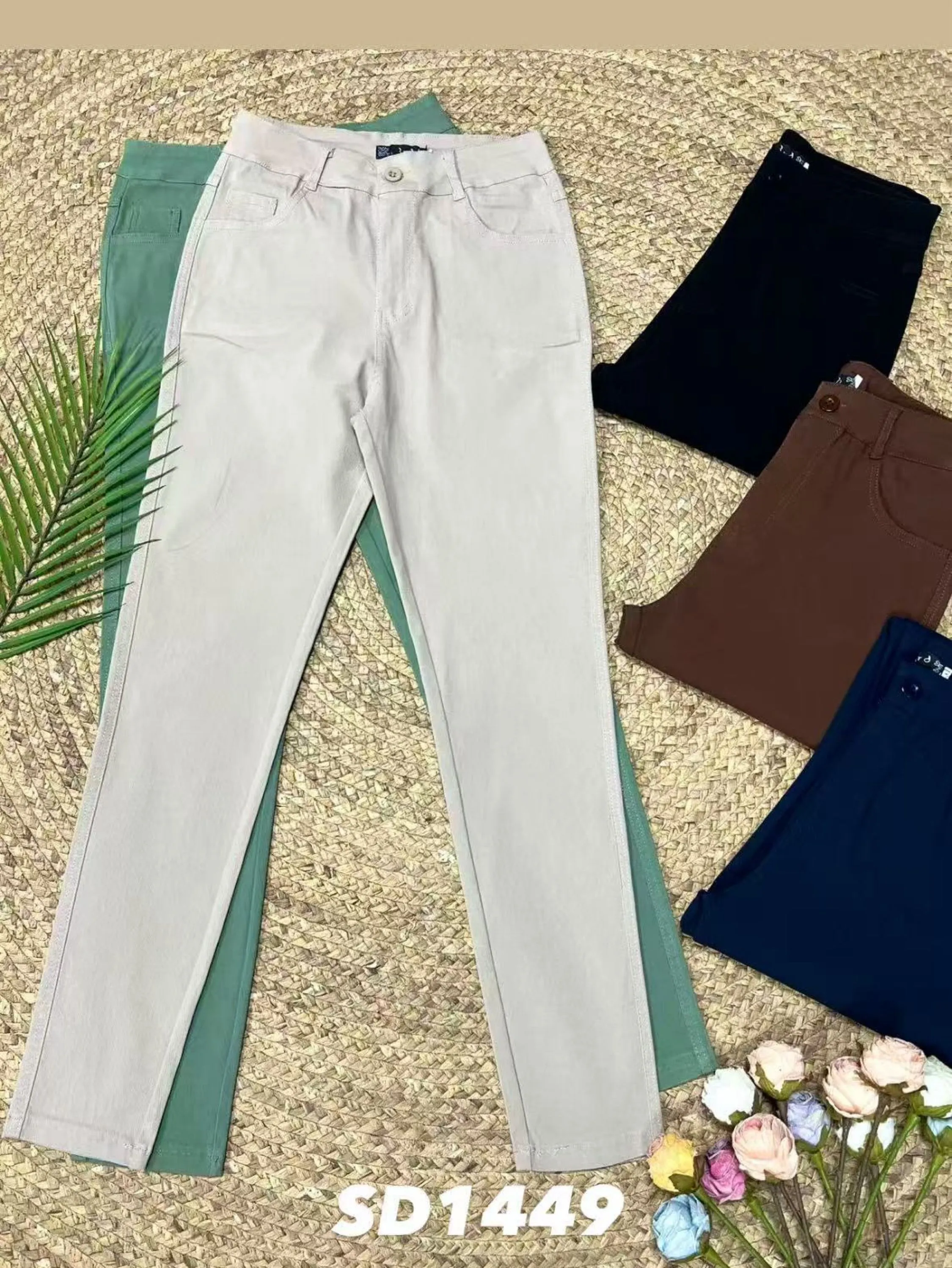 Calça bengaline com elastano importado look lançamento
