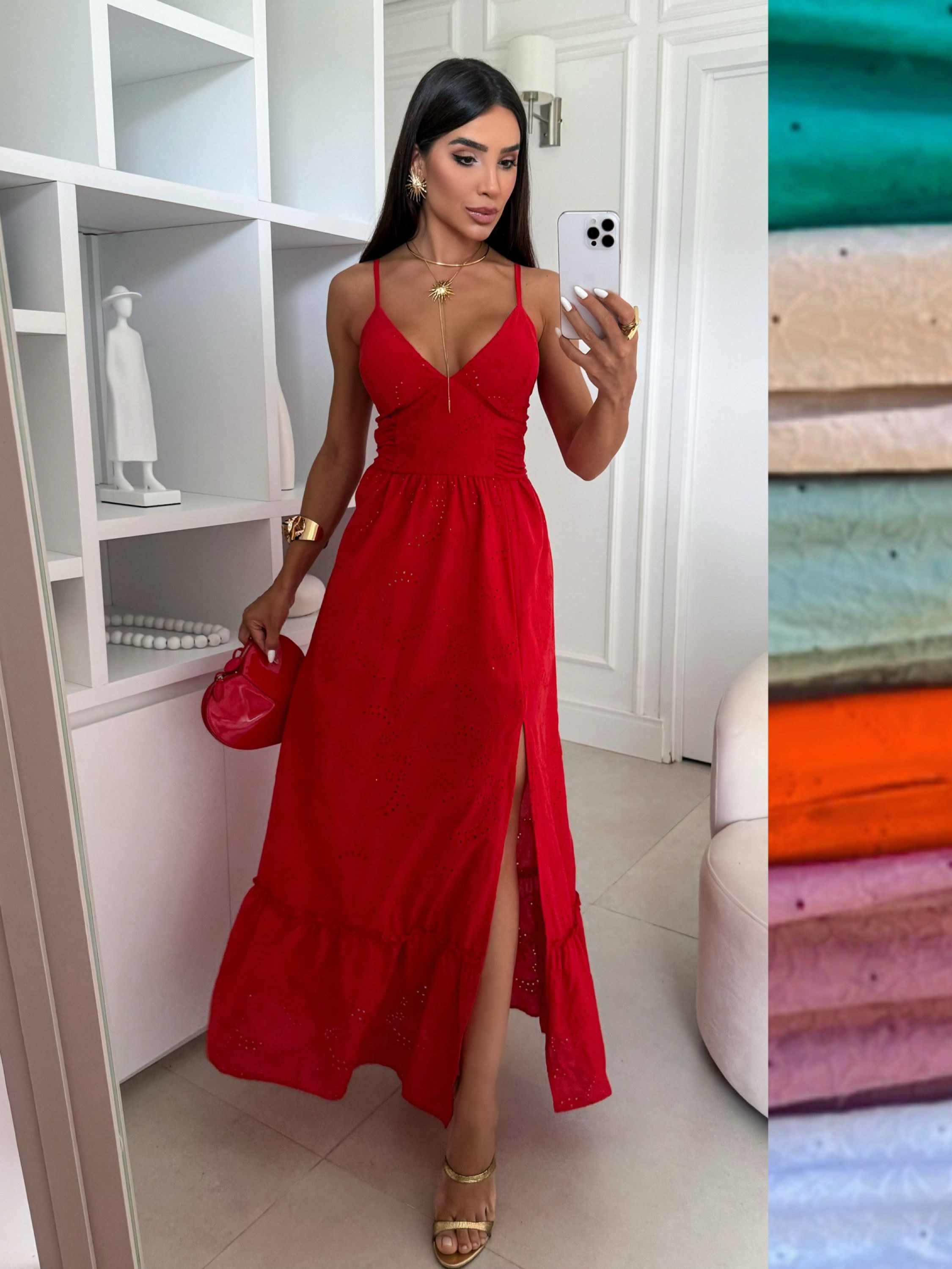 Vestido Longo Lesie com Fenda Cod: 170