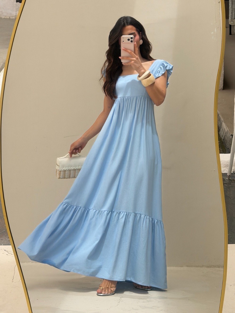 Vestido Longo Princesa C/Babado Alça 083