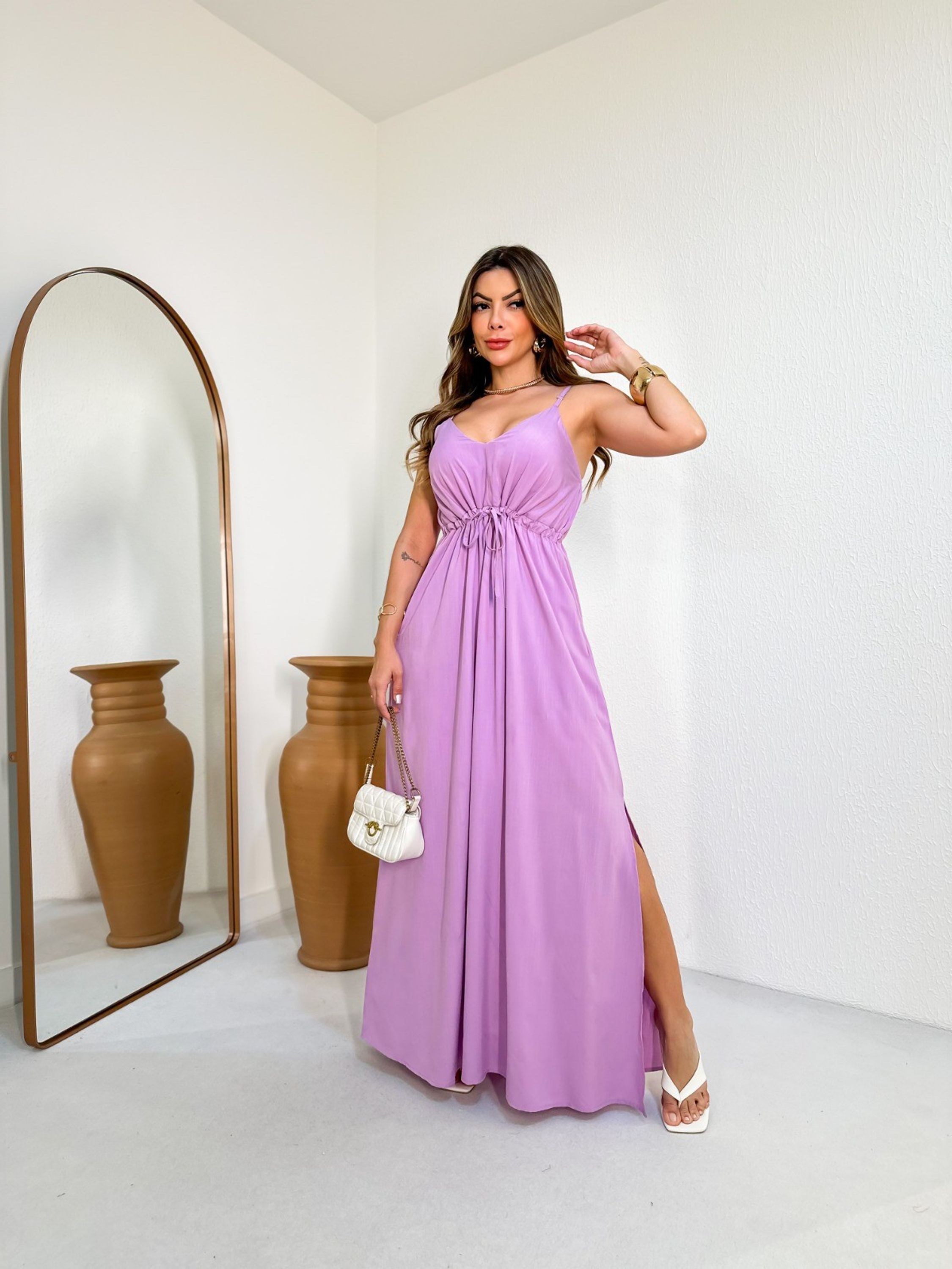 Vestido Feminino Longo Liso Cod:217