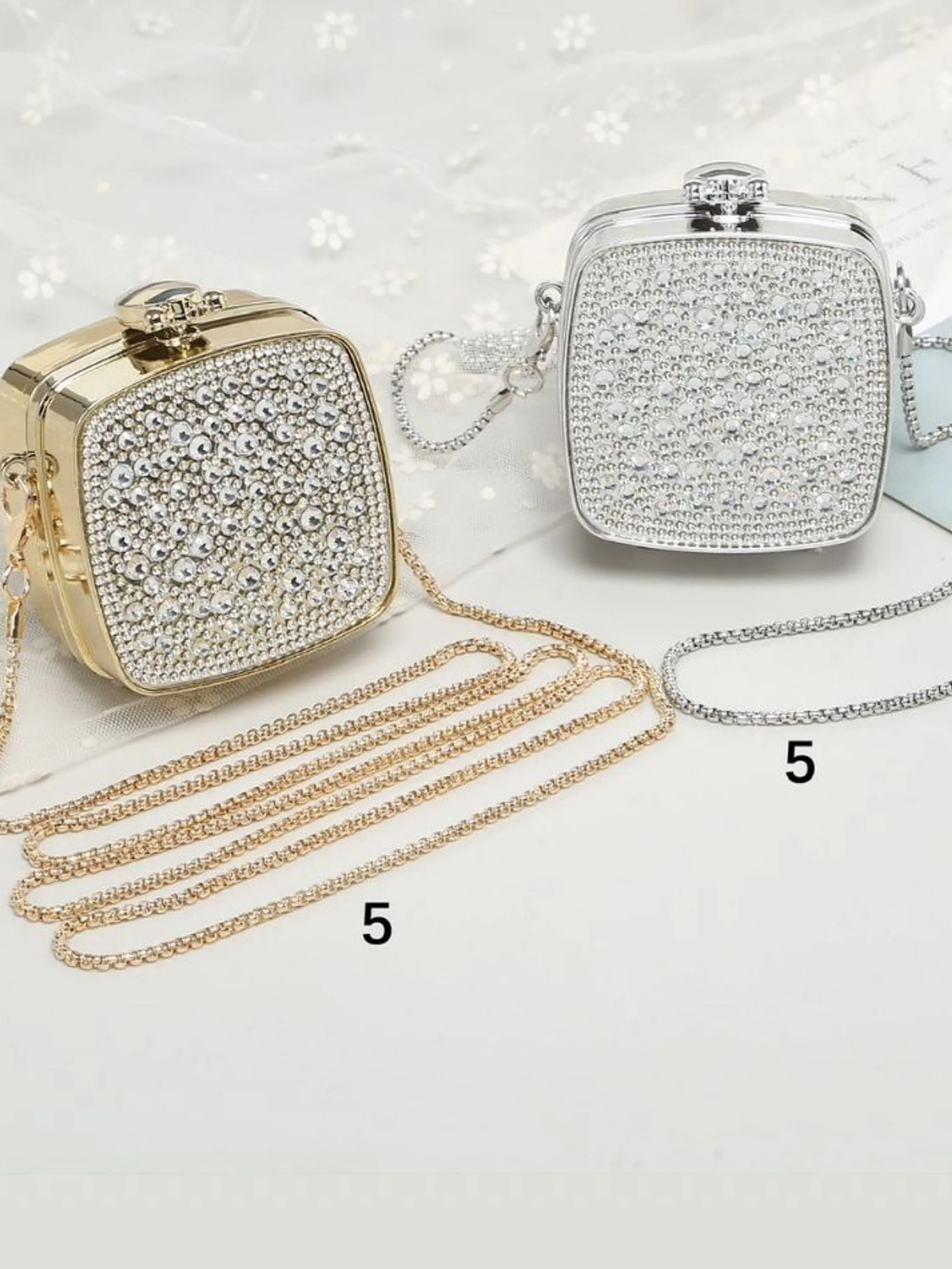 Bolsa Clutch Pedrarias Quadrada