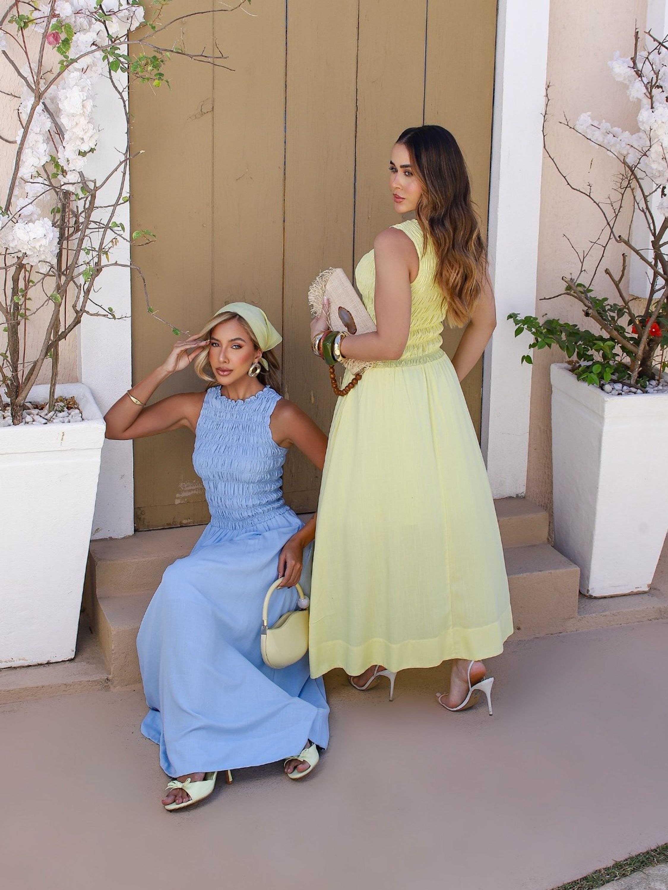 Vestido Elastex Longo Liso com Bolso Cod: 260