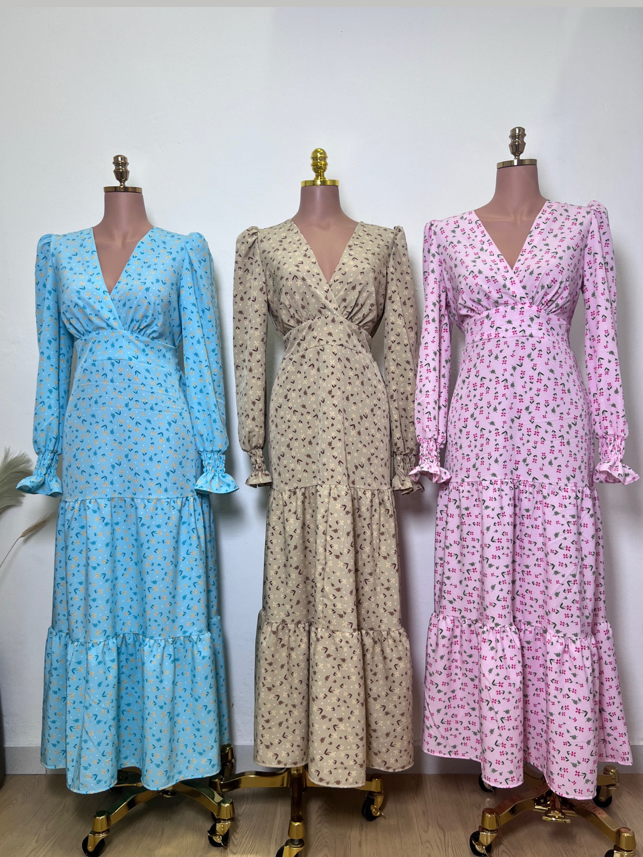 Vestido longo manga longa florzinha 02