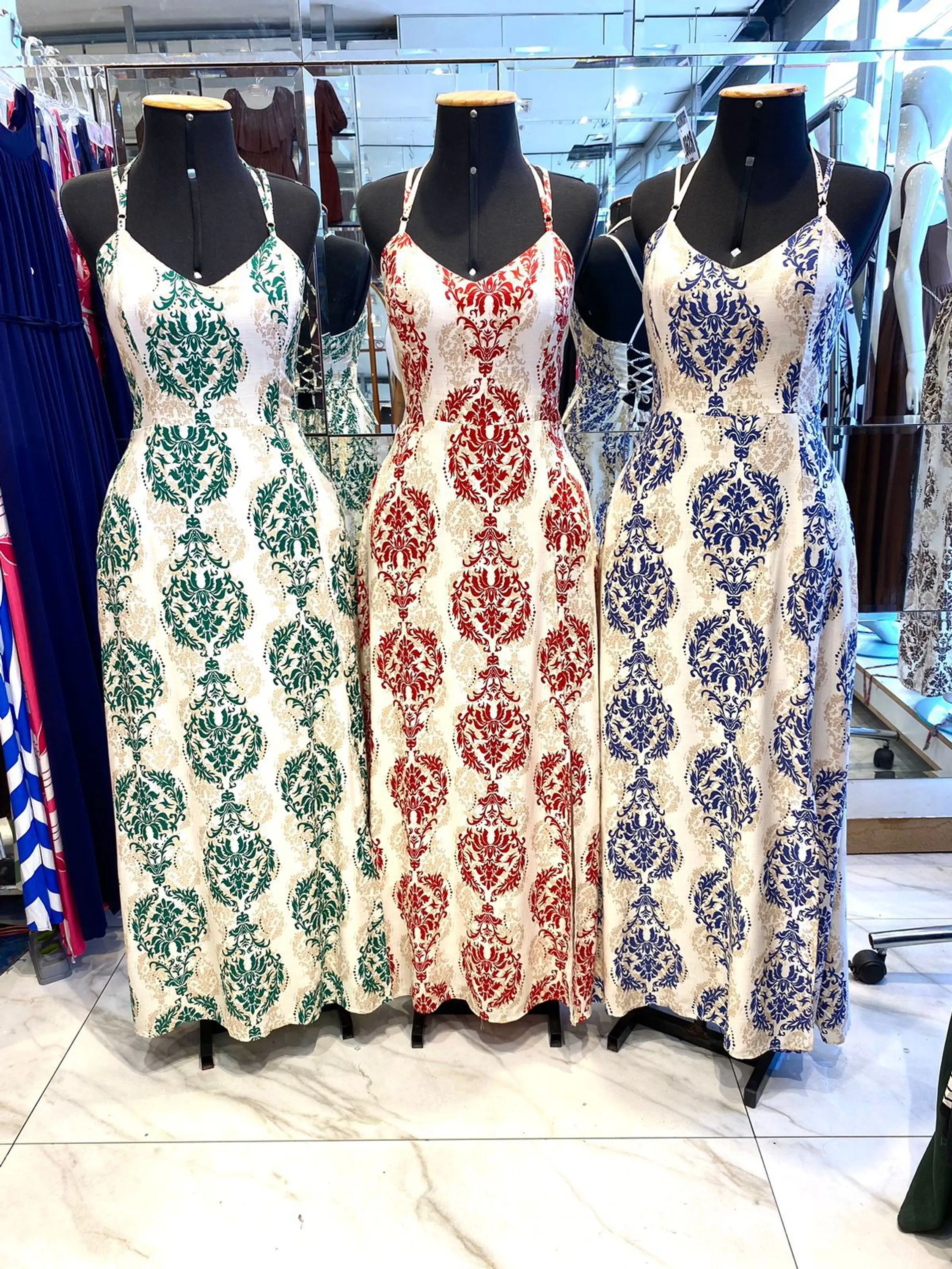 Vestido Feminino Longo Estampa Renda Cod: 216