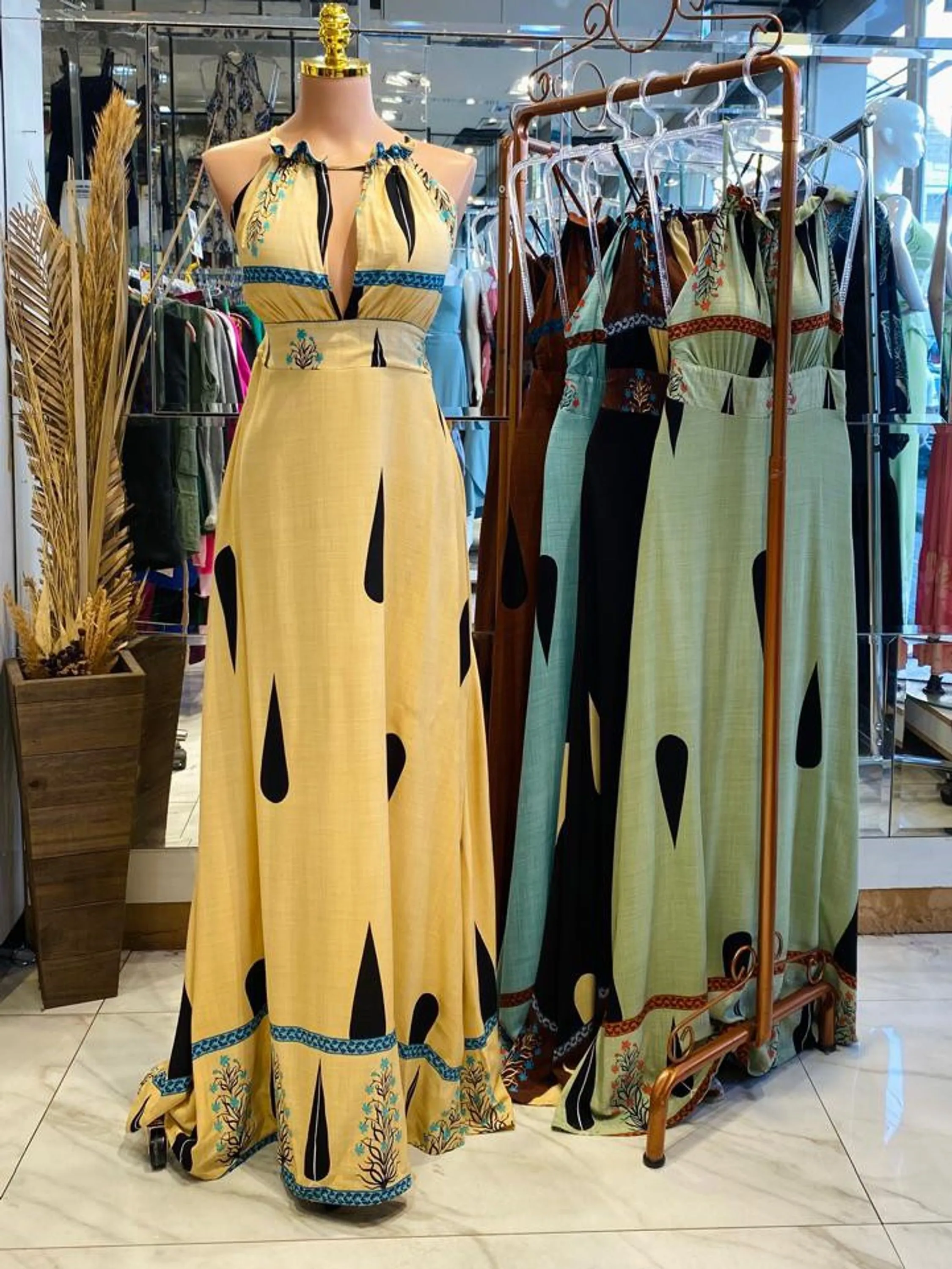Vestido Longo Boho Estampa Gota cod: x060