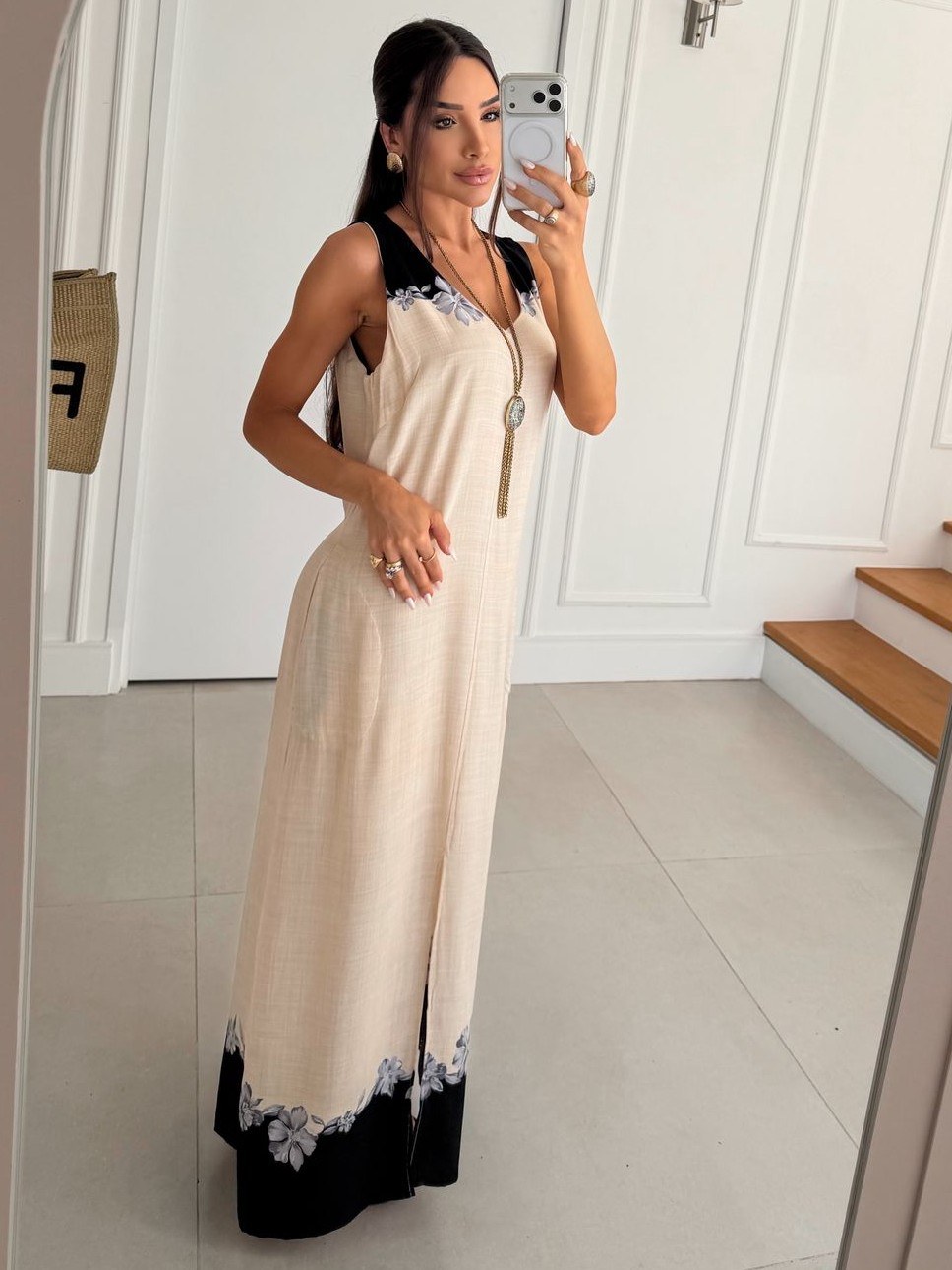 Vestido Longo Regata Estampa Barrada Cod: 243