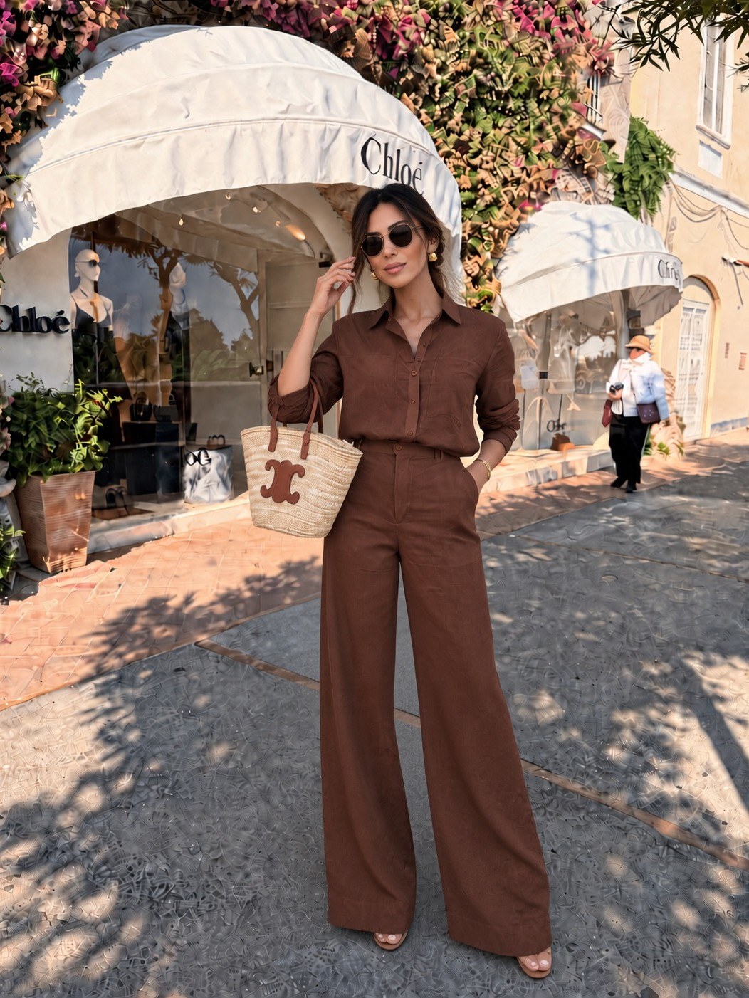 Conjunto Camisa C/Calça Pantalona Algodão