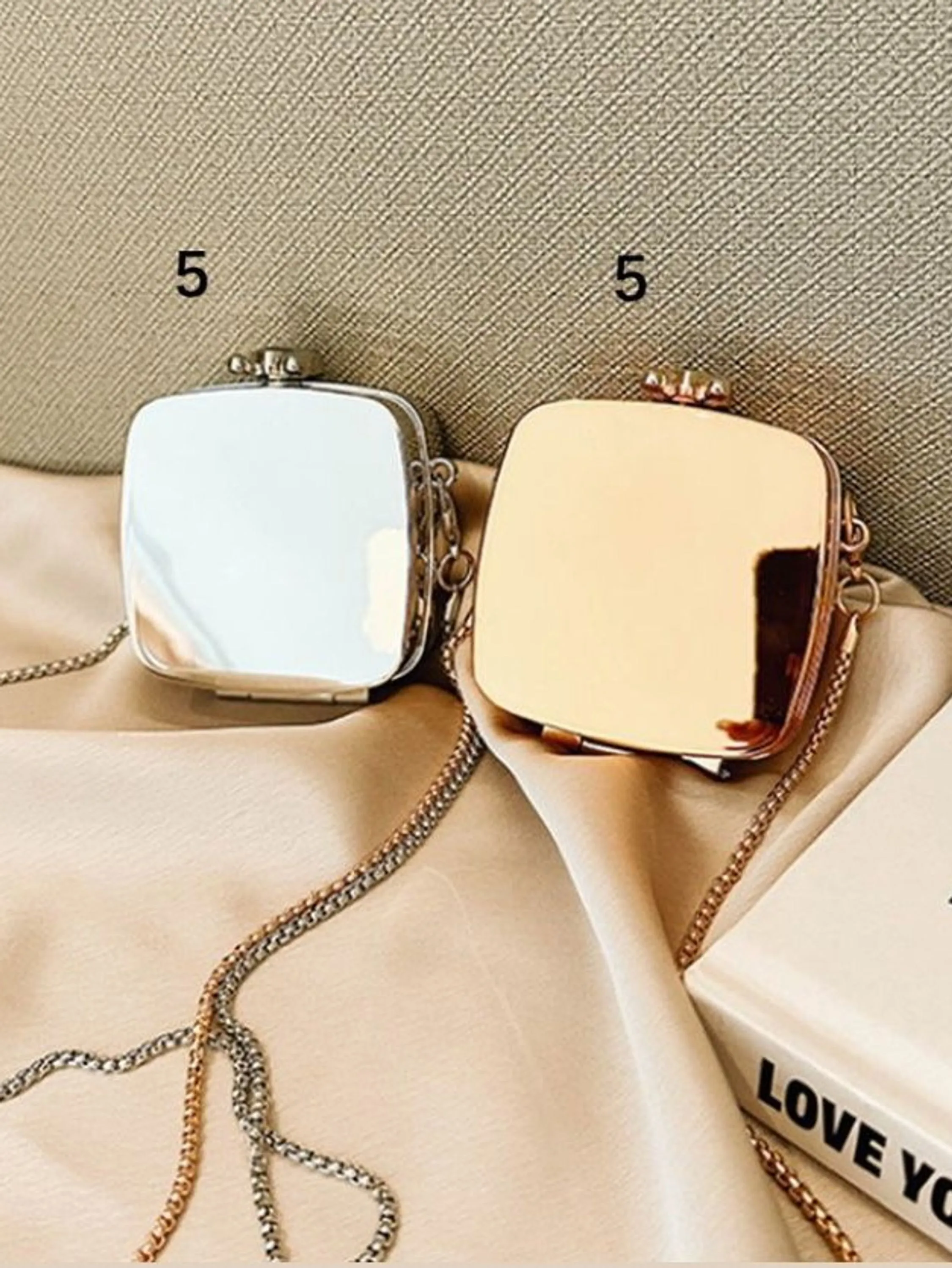 Bolsa Clutch Metálica Lisa Quadrada