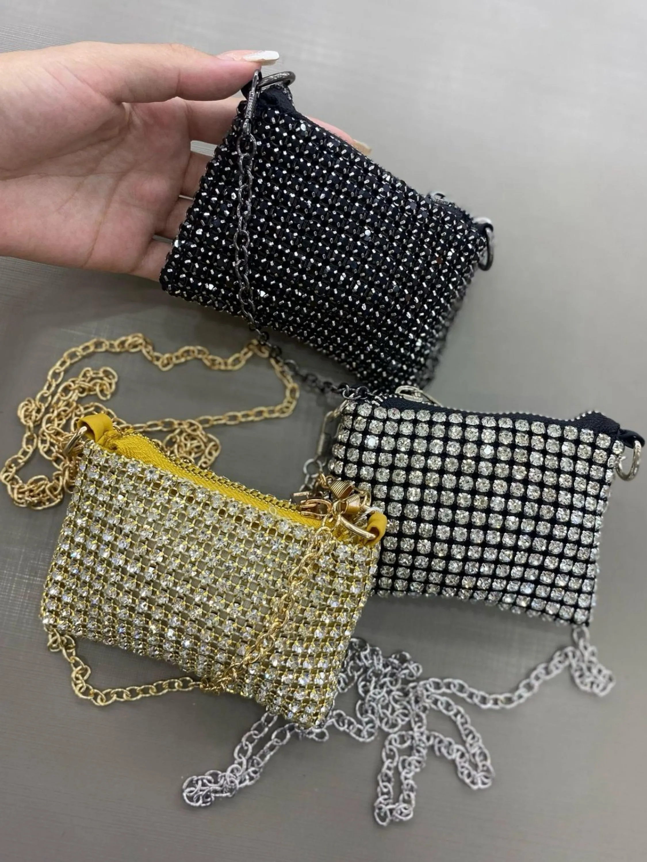 Bolsa Clutch Pedrarias Retangular