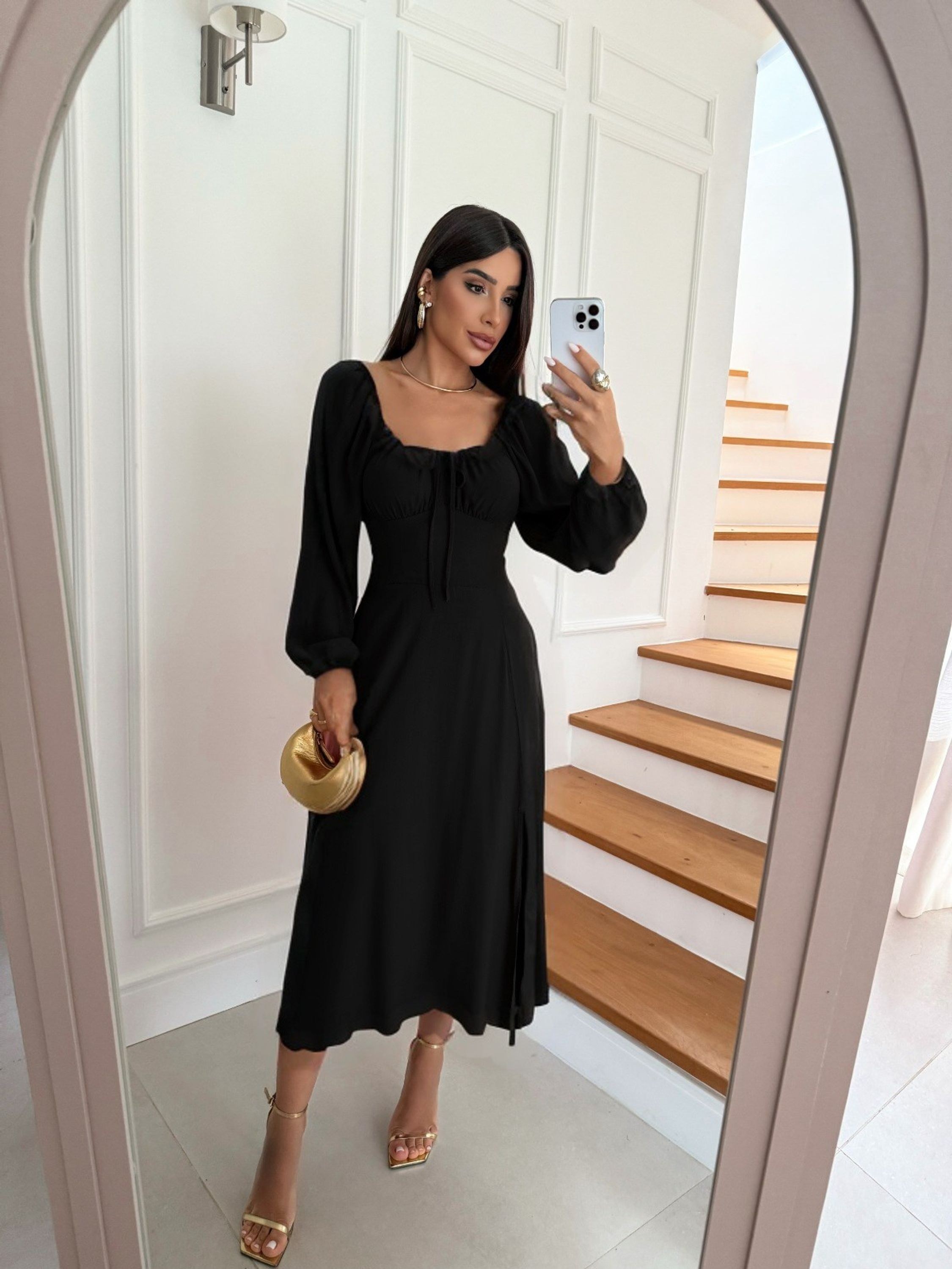 Vestido Feminino Camponesa Manga Longa Midi cod: 246