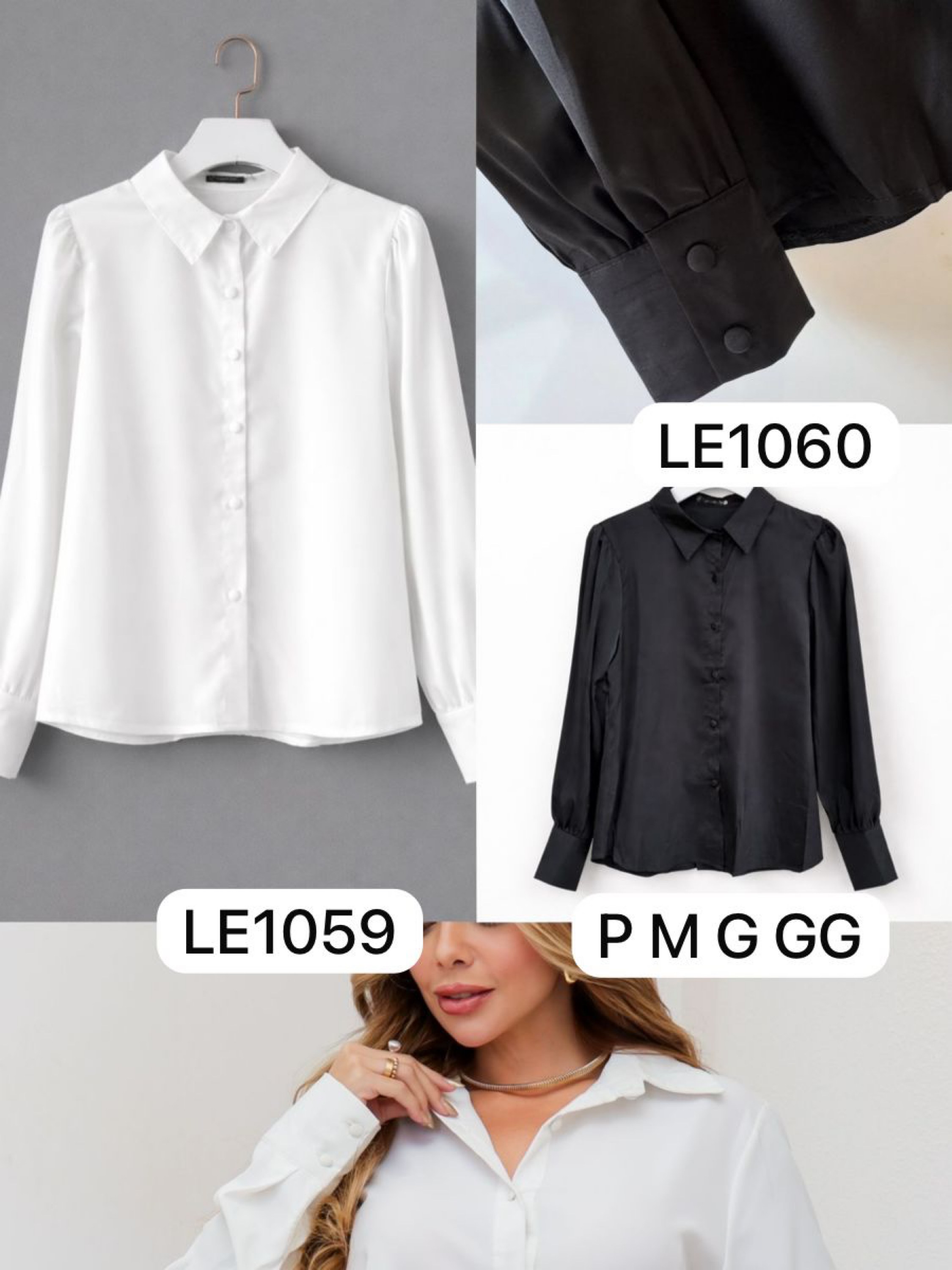 Blusa de crepe  LE1059/60