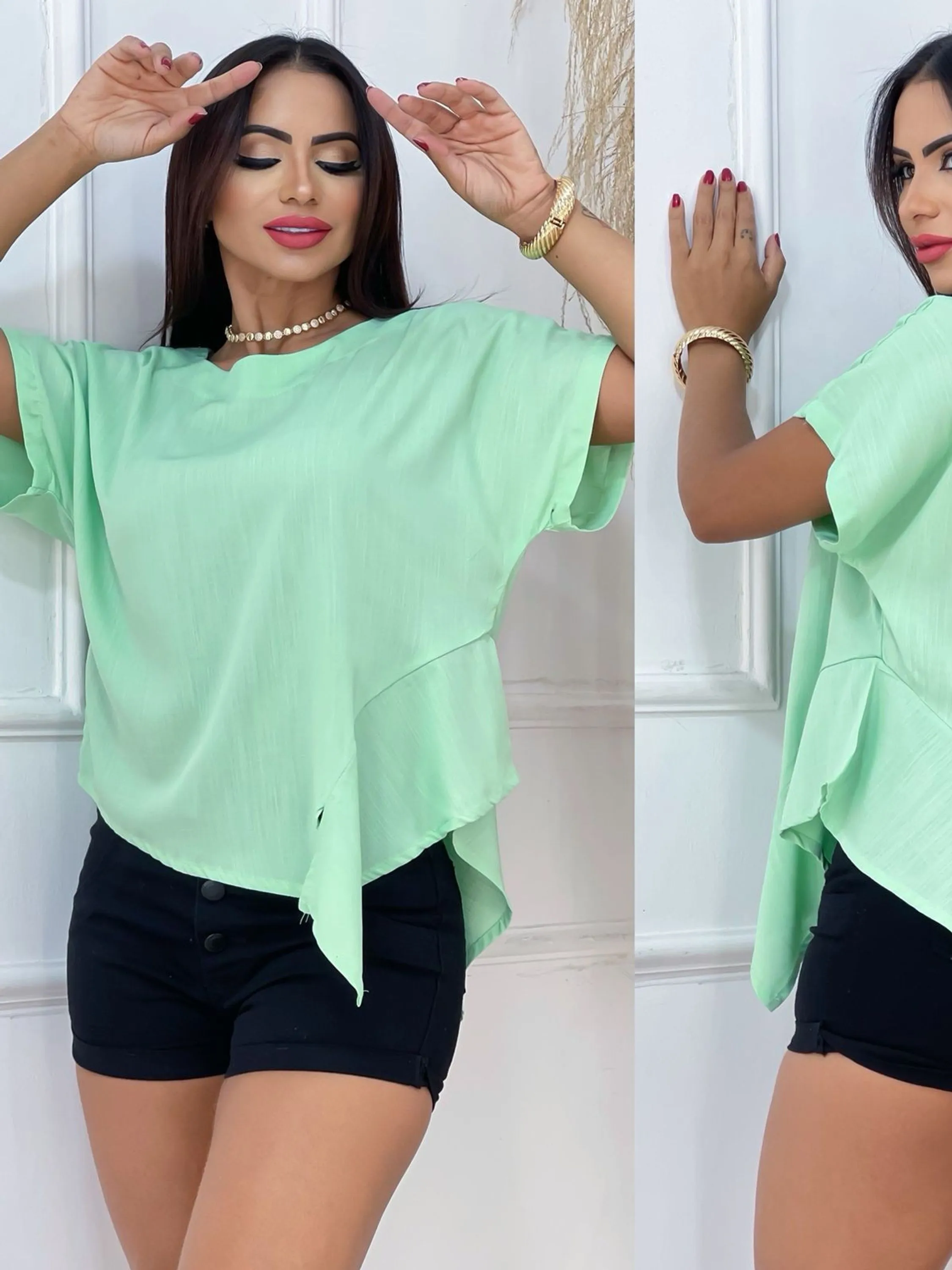 Blusa viscolinho estilosa