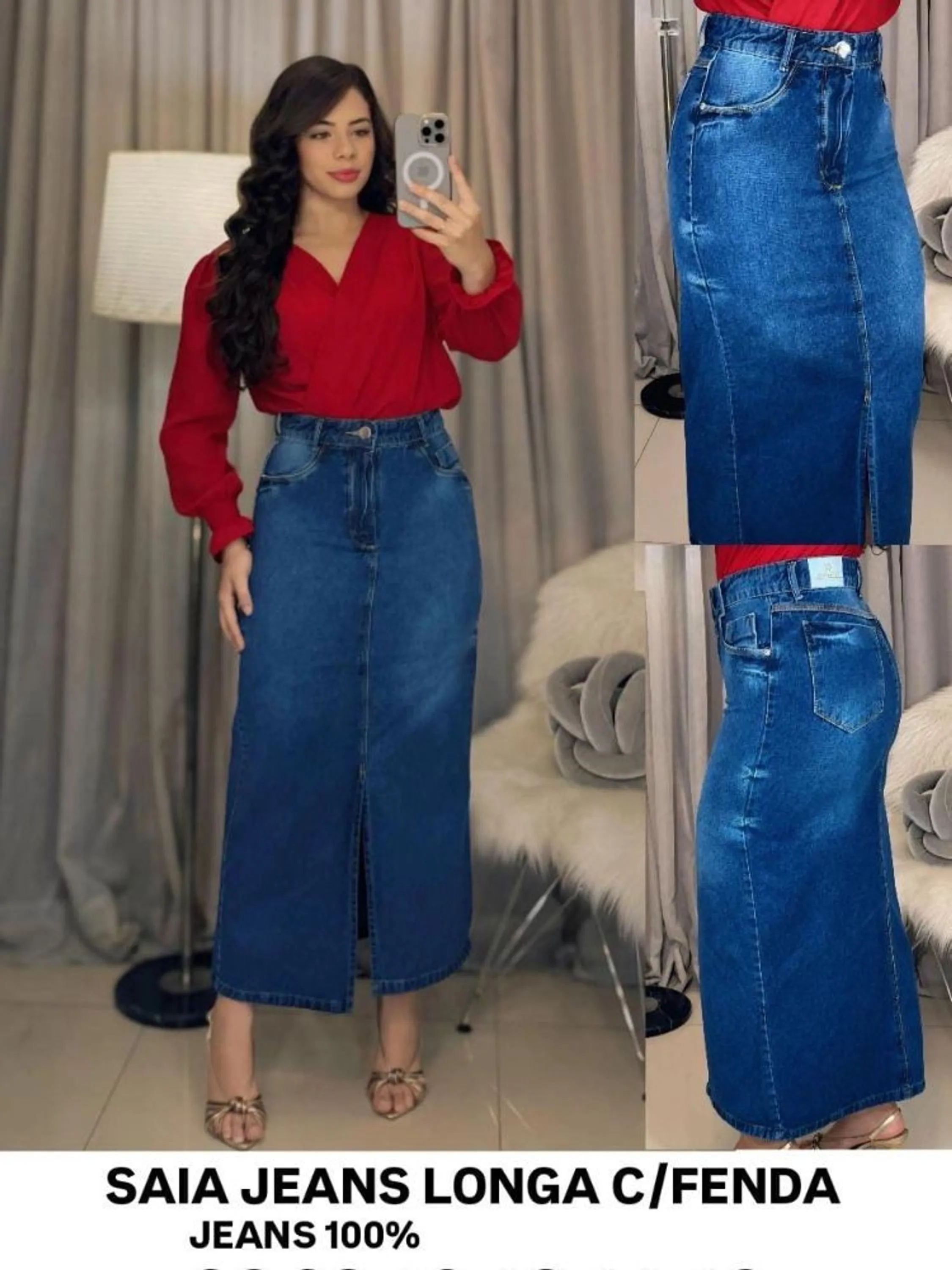 Saia evangélica jeans