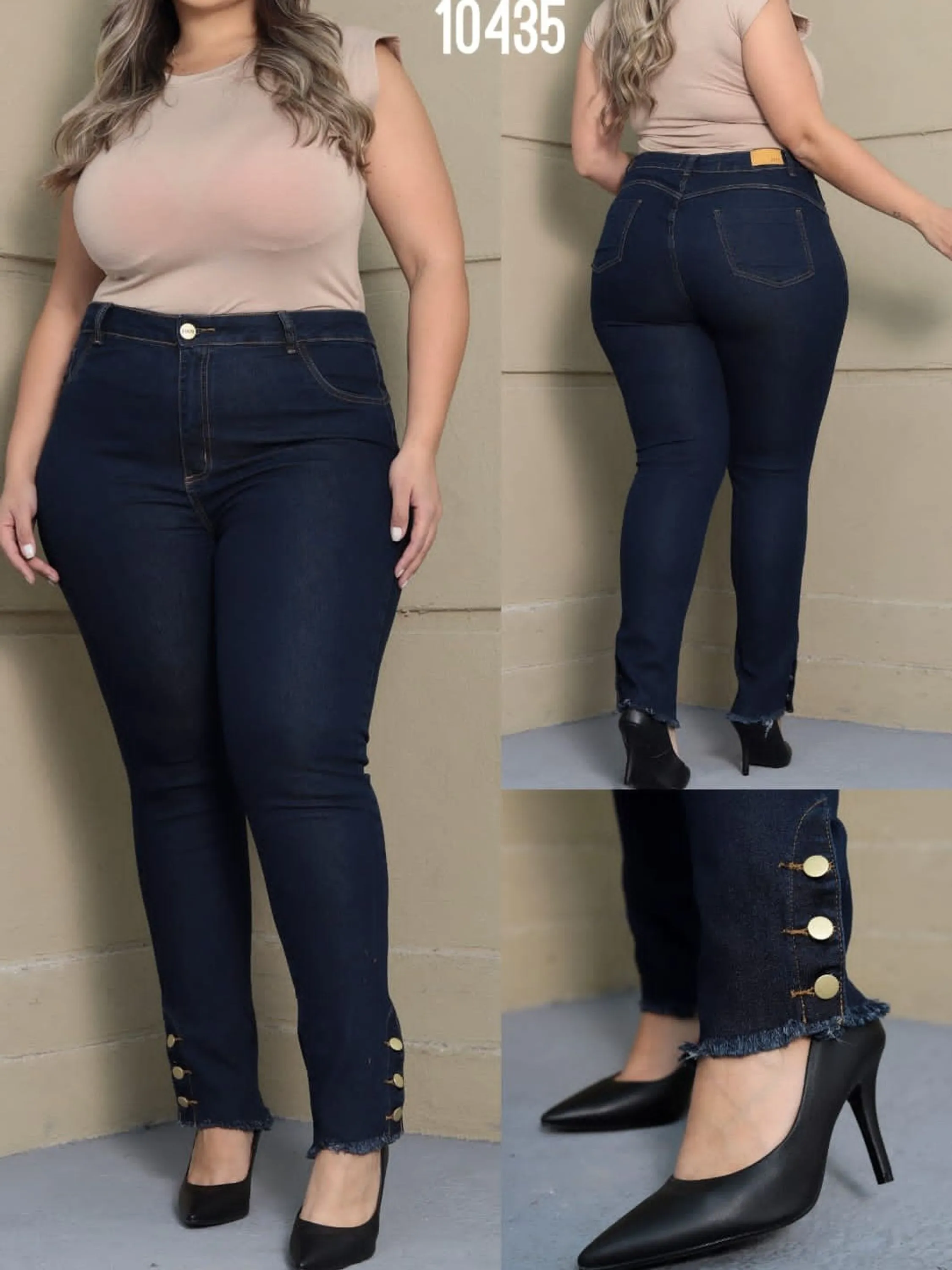 Calça Plus jeans com laycra