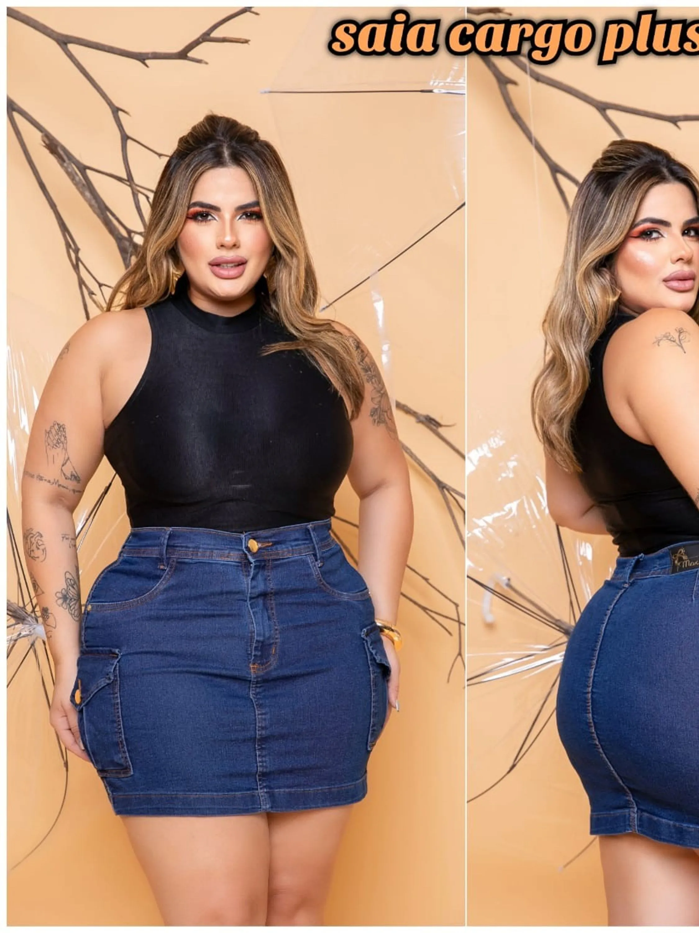 Saia cargo PLUS SIZE Jeans