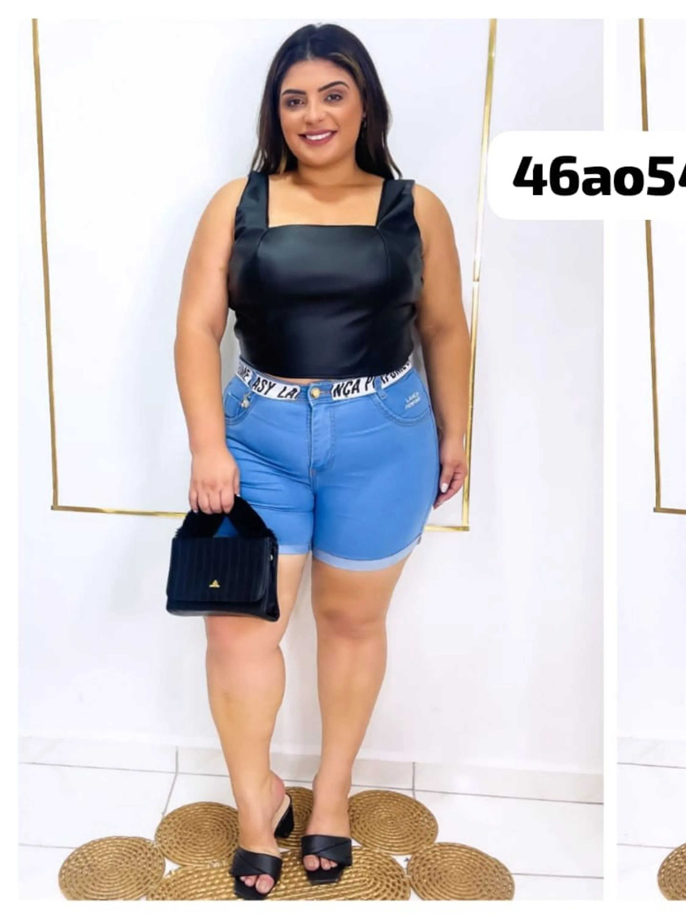 Short PLUS SIZE jeans com Lycra