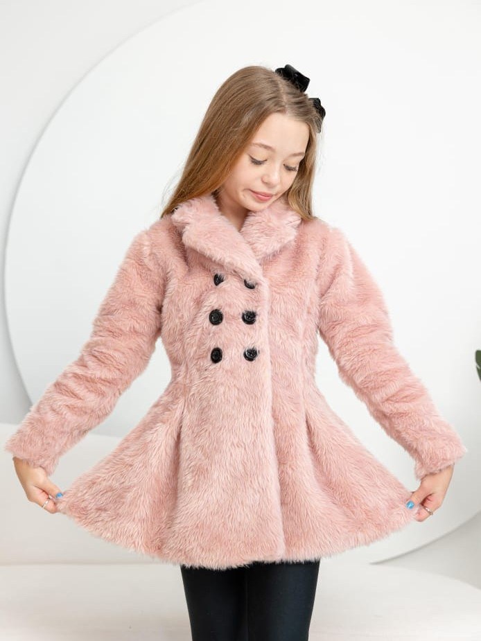 Parka Sobretudo Infatil Feminino em Pelúcia