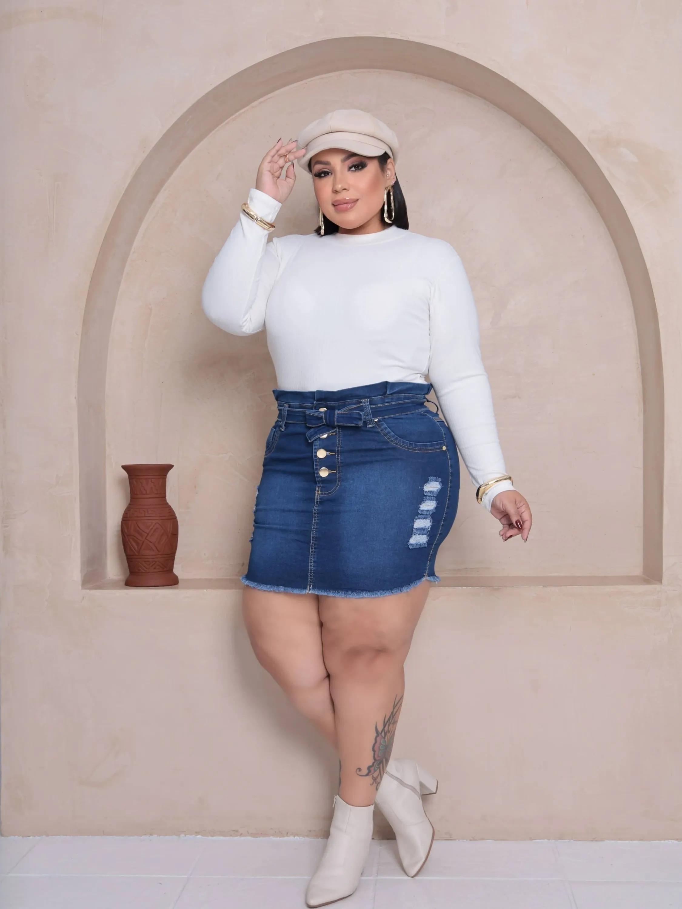 Saia Jeans Plus Size ⭐