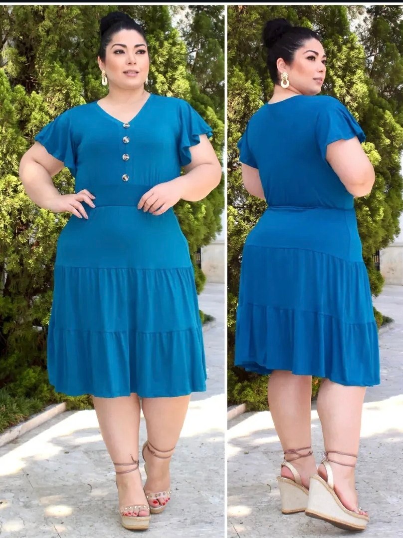 Vestido Feminino Curto Plus Size