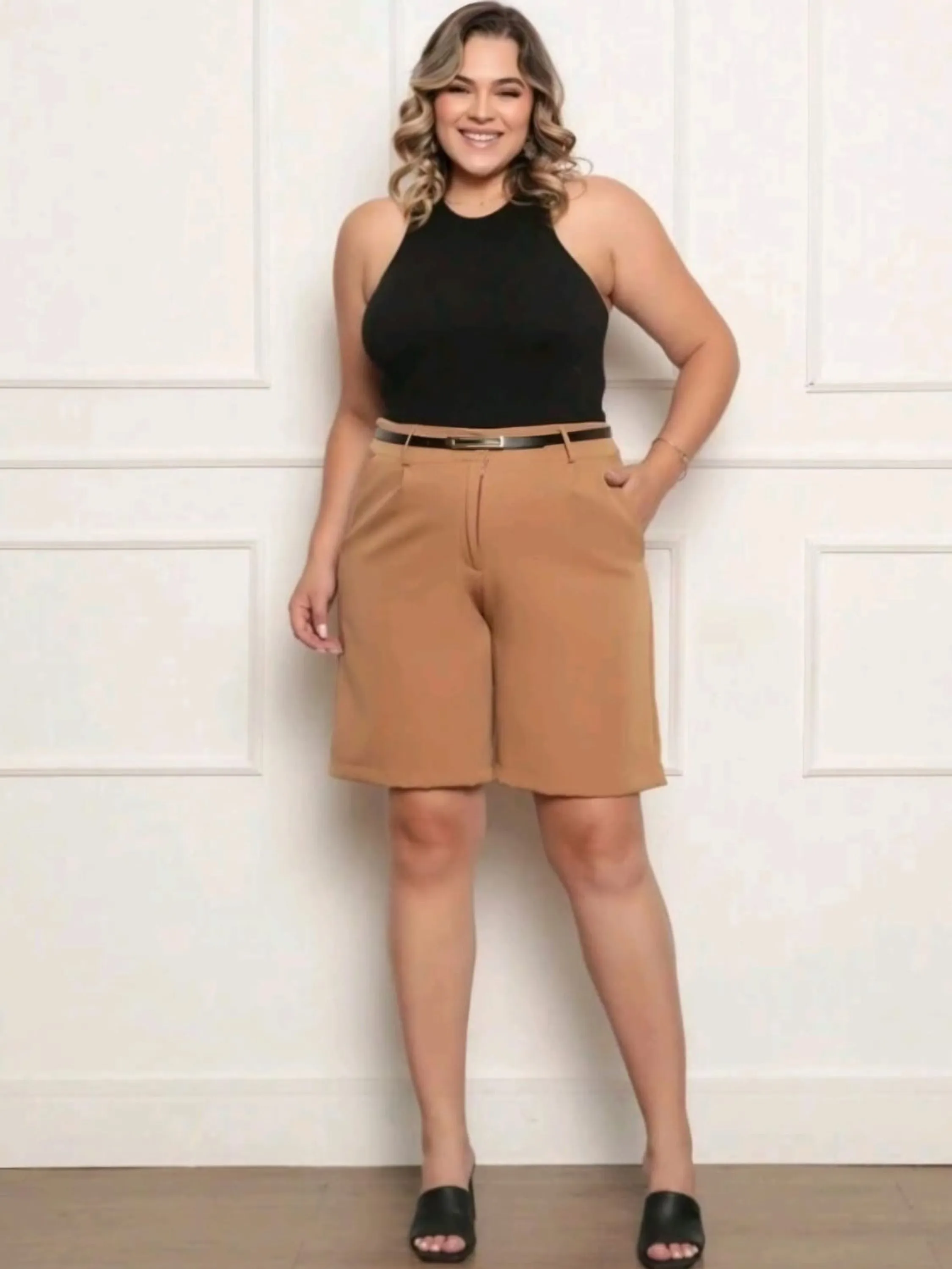 Bermuda Plus Size Com Cinto ⭐⭐