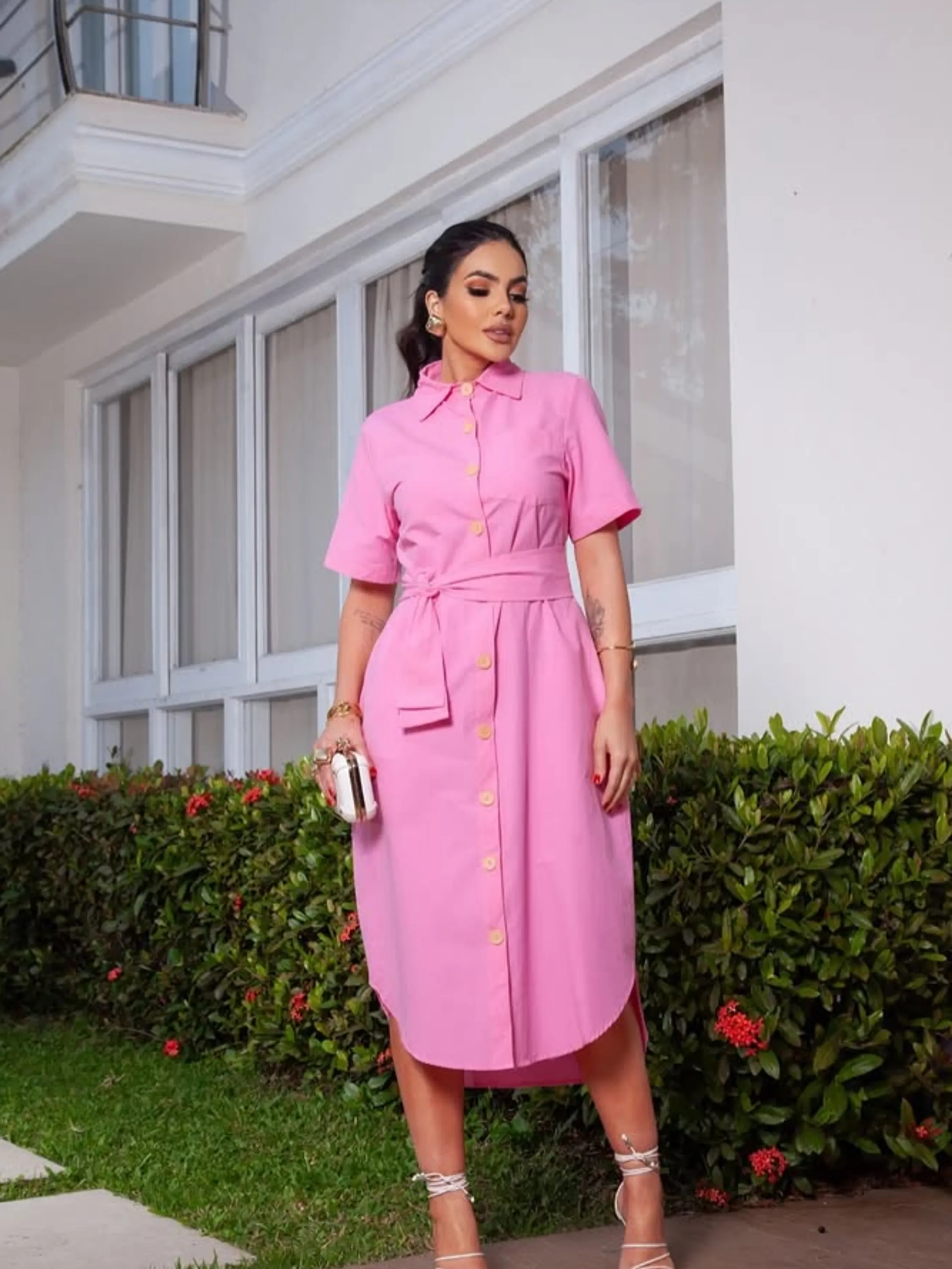 Vestido Feminino Evangélica Manga Curta ⭐