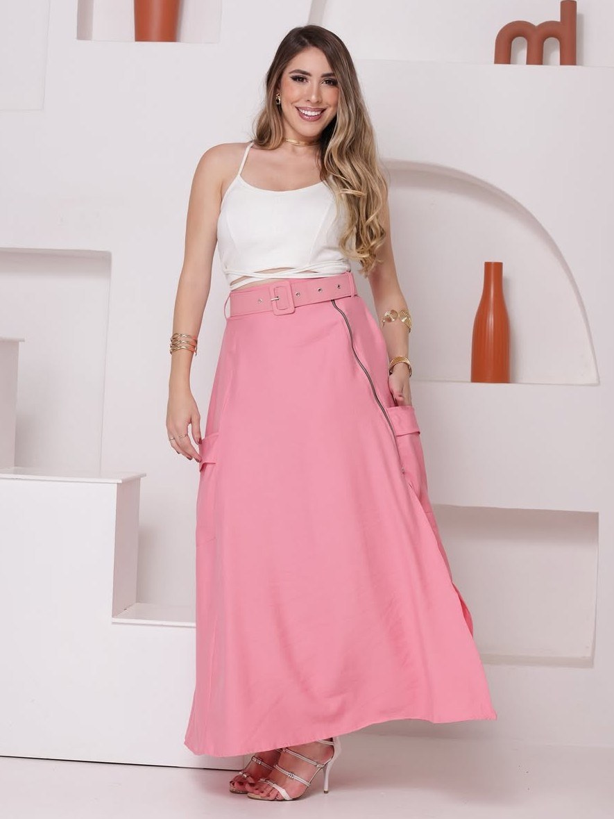 Saia Longa Feminina com Fenda ⭐