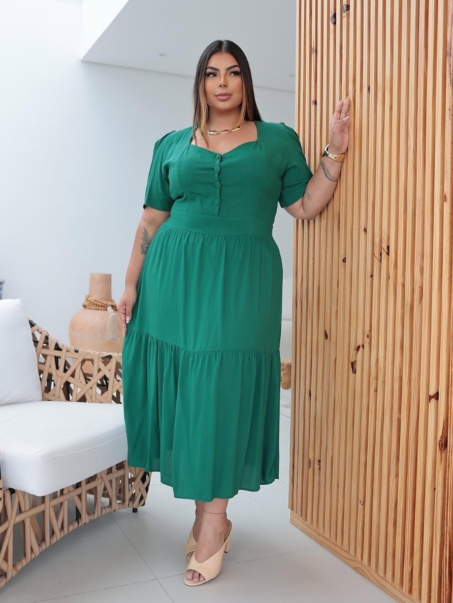Vestido Feminino Plus Size Evangélica ⭐
