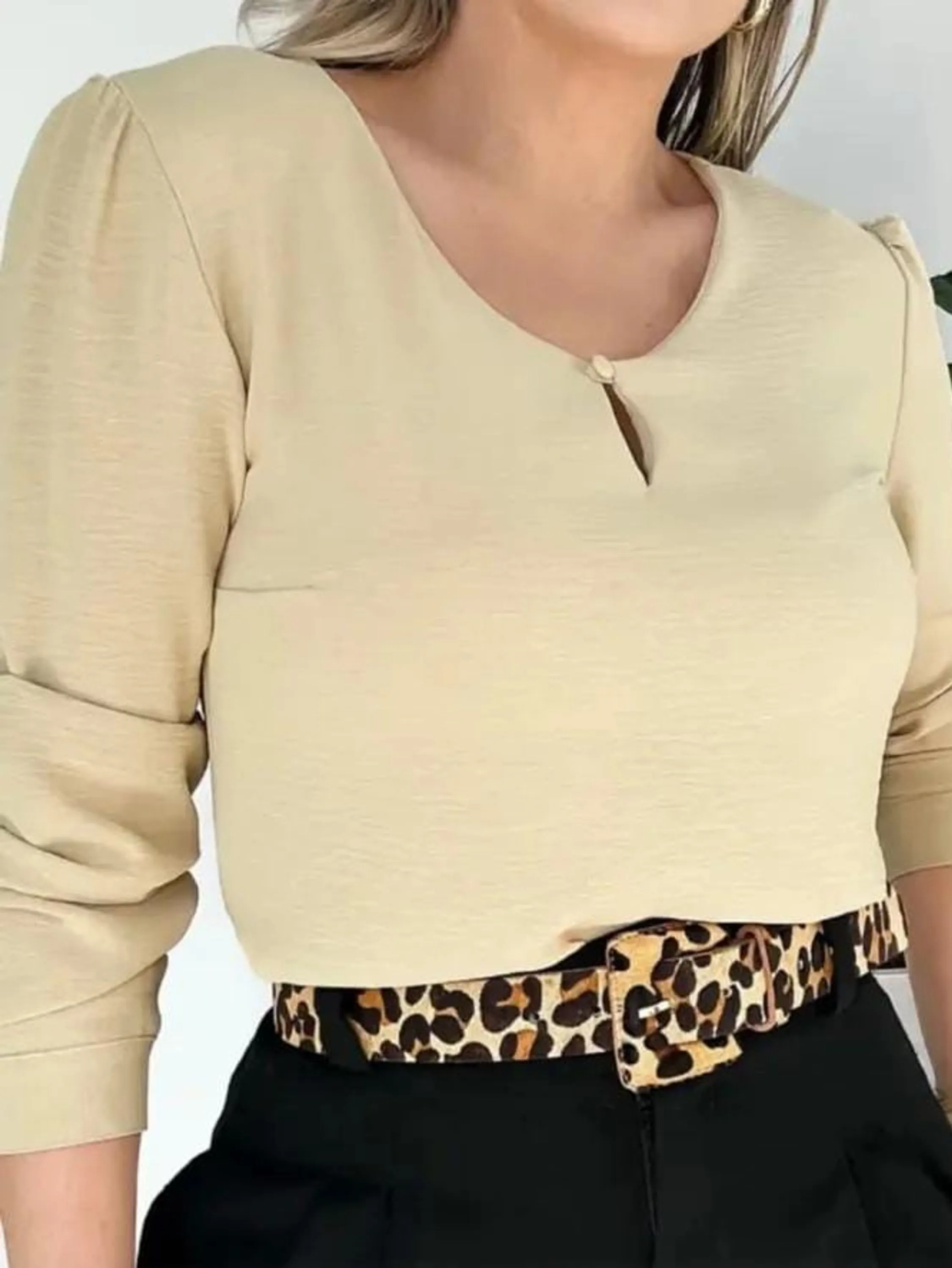 Camisa Blusa Feminina Manga Longa ⭐