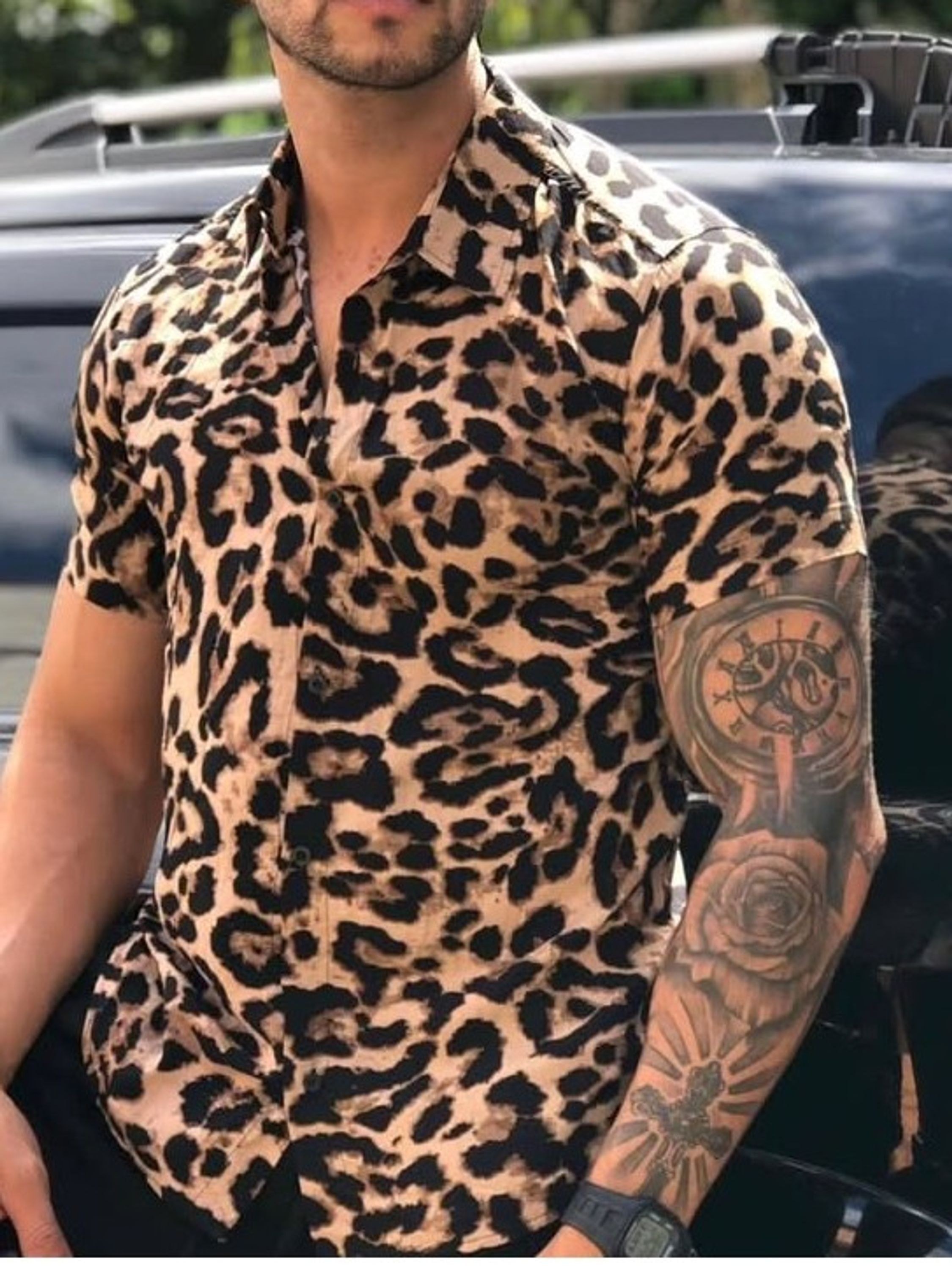 Camisa Masculina Gola Animal Print Mauricinho ⭐⭐