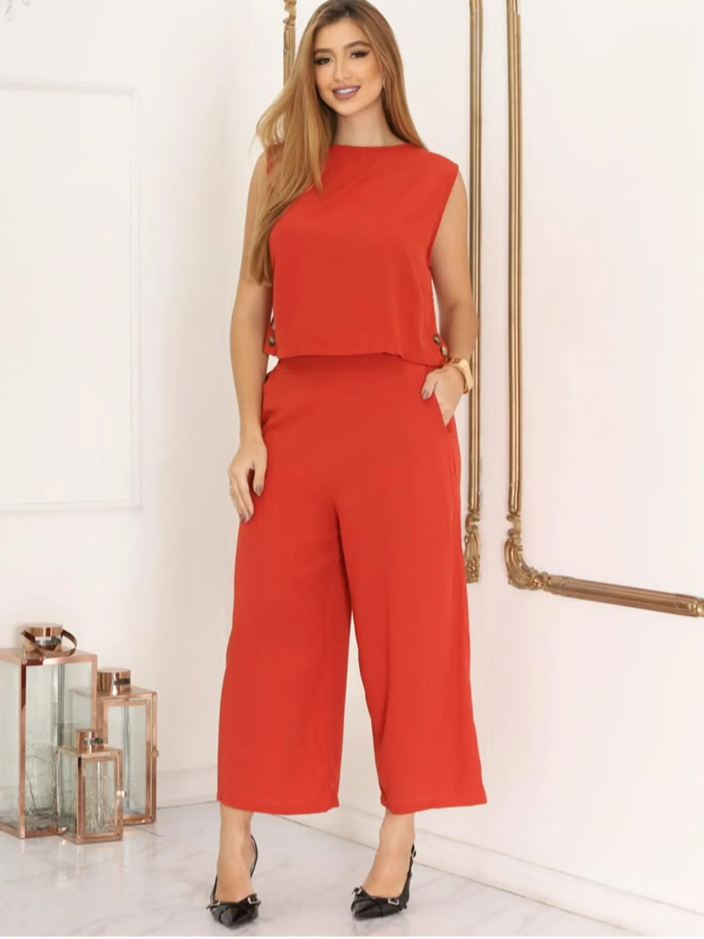 Calça Pantacourt e Blusa Conjunto Feminino ⭐