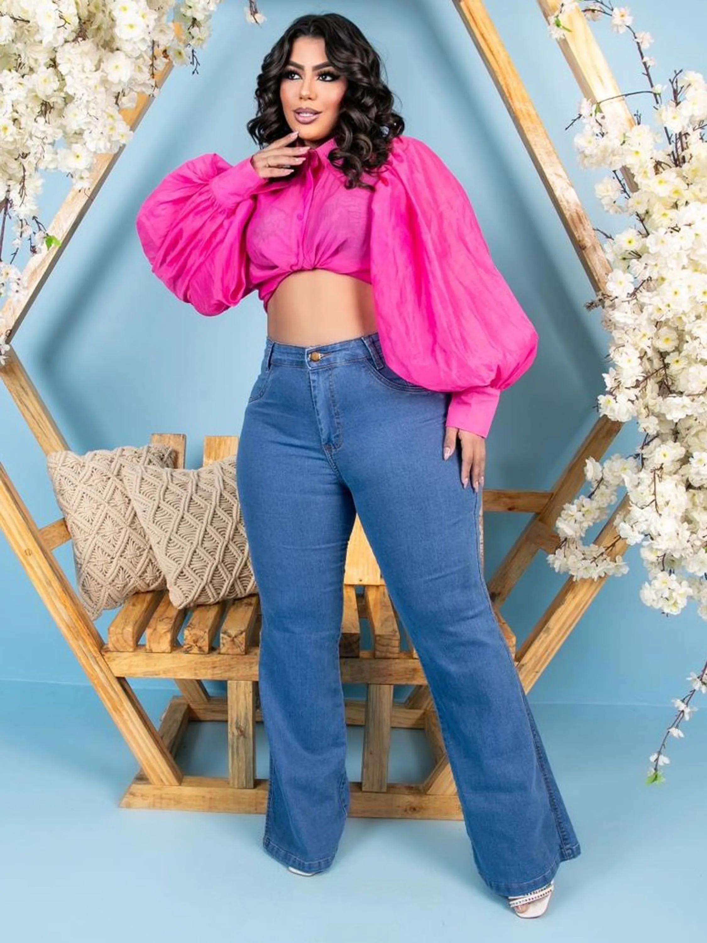 Calça Flare Jeans Plus Size ⭐⭐